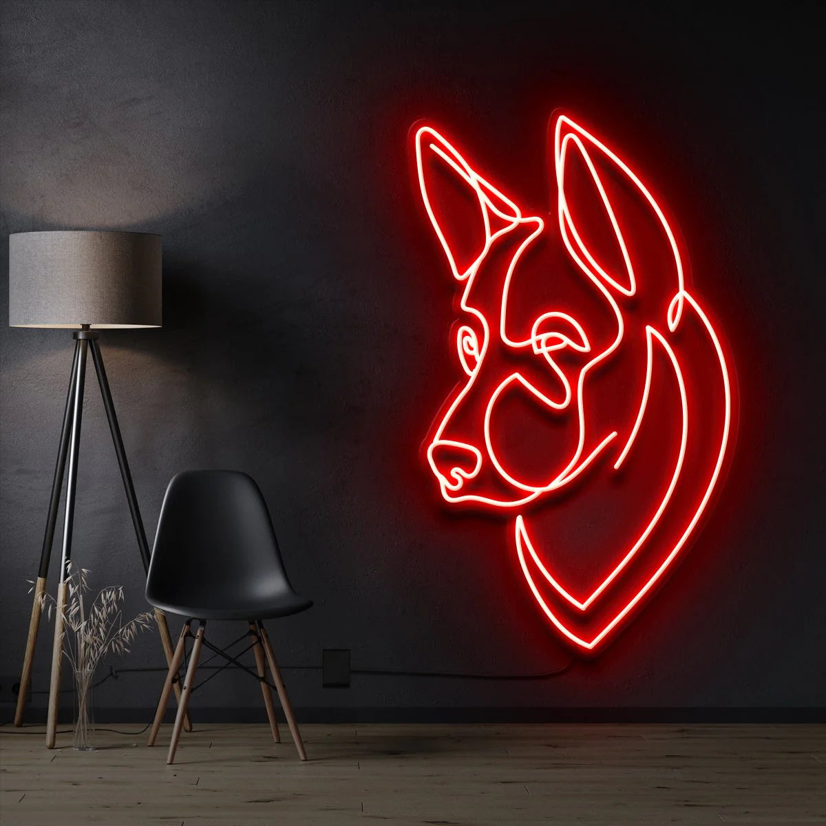Deutscher Schäferhund – Neon Lichtkunstwerk