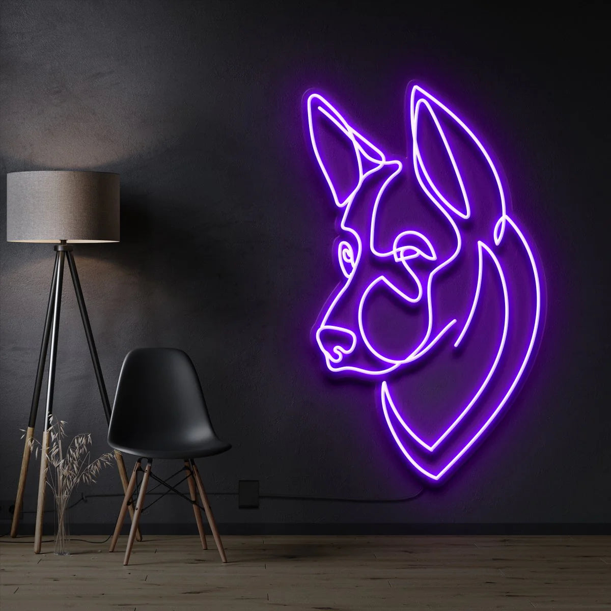 Deutscher Schäferhund – Neon Lichtkunstwerk