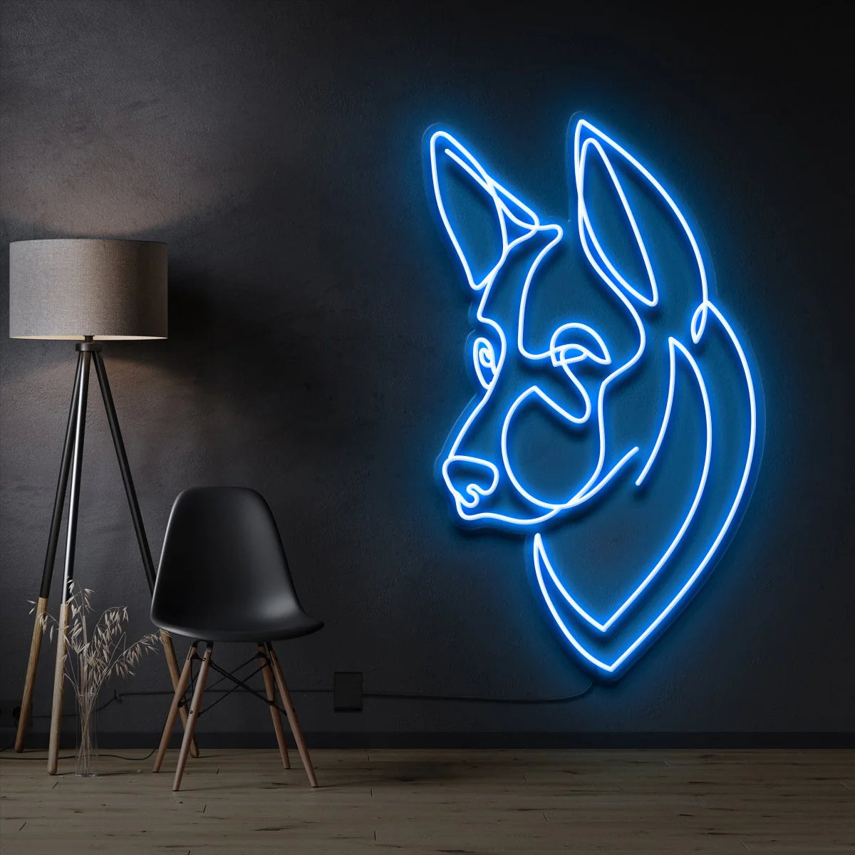 Deutscher Schäferhund – Neon Lichtkunstwerk