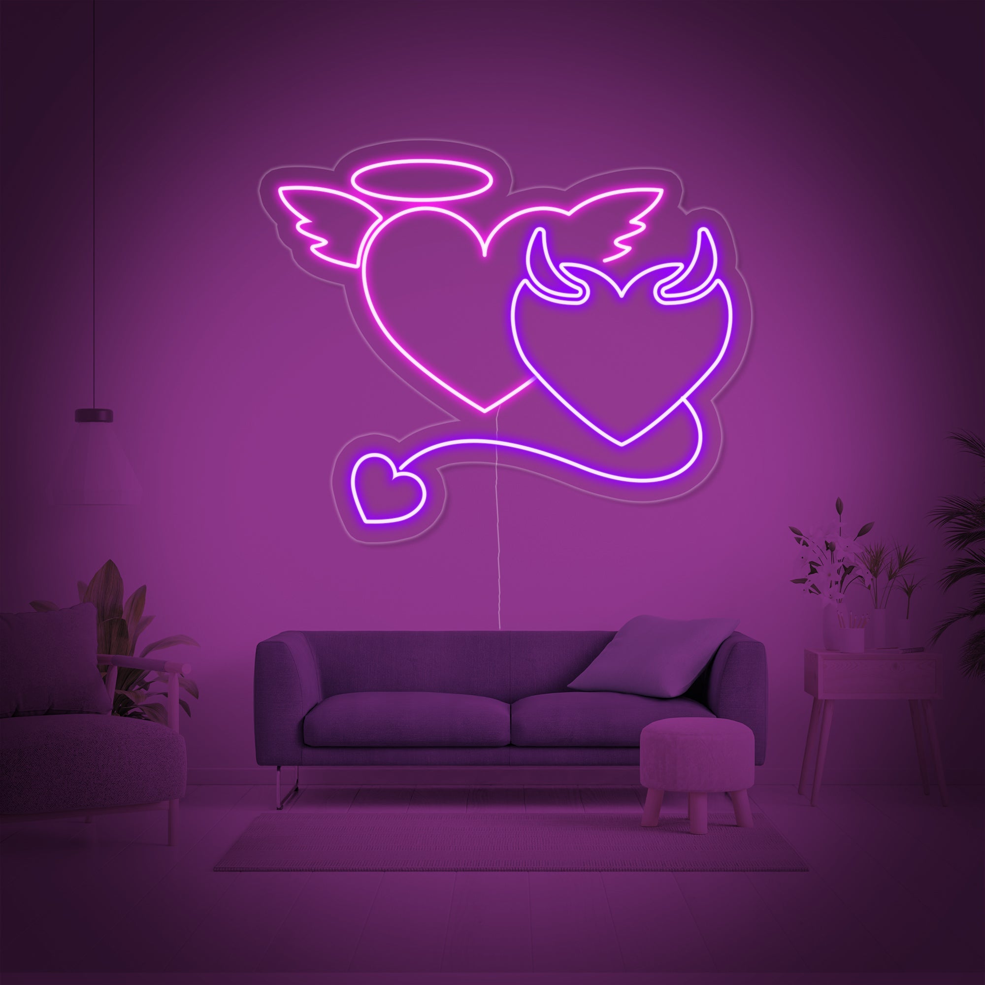 "Teufel Engel" Neonschrift