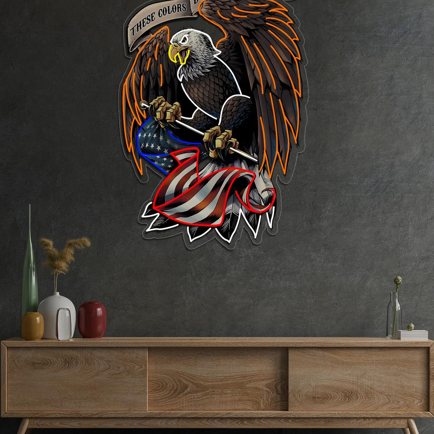 Diese Farben – Don't run – Patriotischer Adler – US Flagge