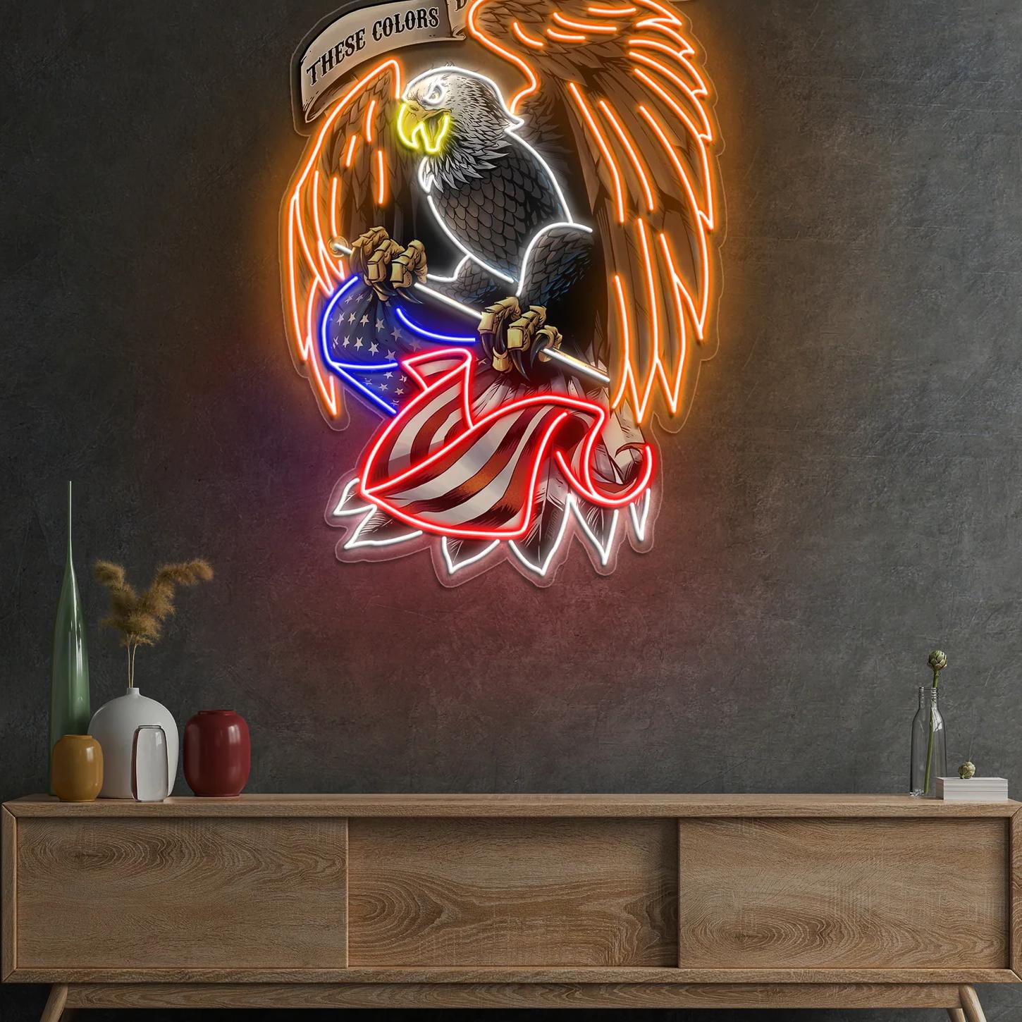 Diese Farben – Don't run – Patriotischer Adler – US Flagge