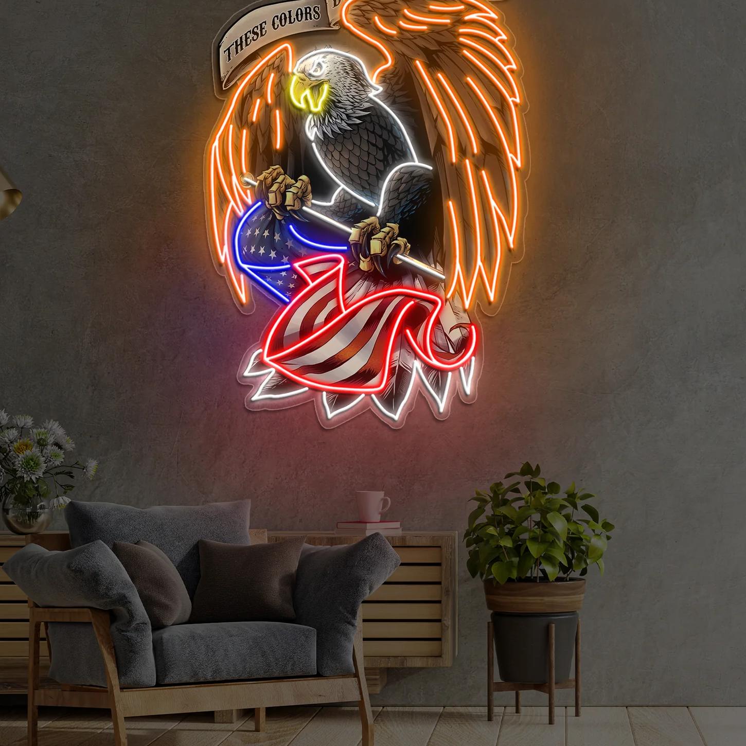 Diese Farben – Don't run – Patriotischer Adler – US Flagge