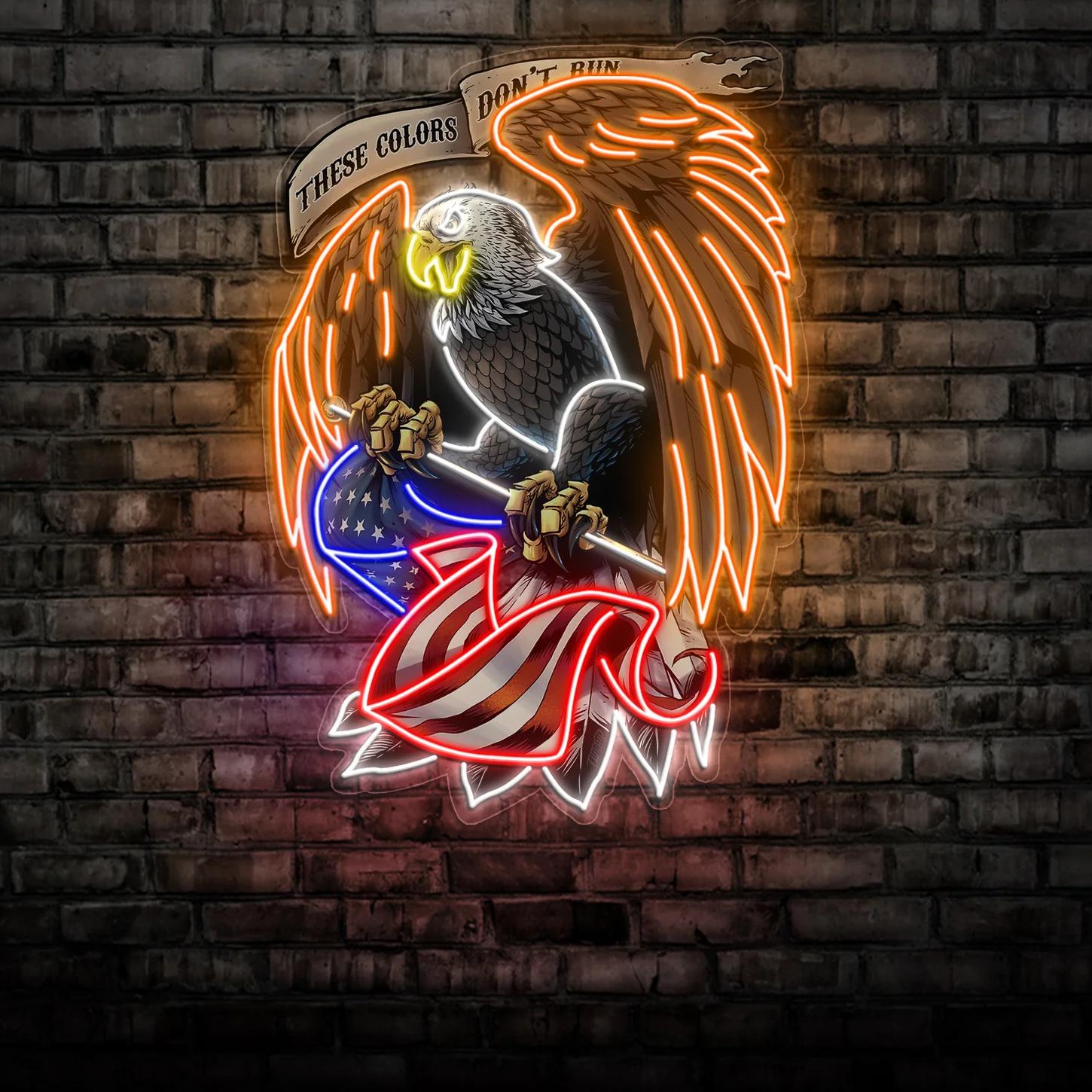 Diese Farben – Don't run – Patriotischer Adler – US Flagge