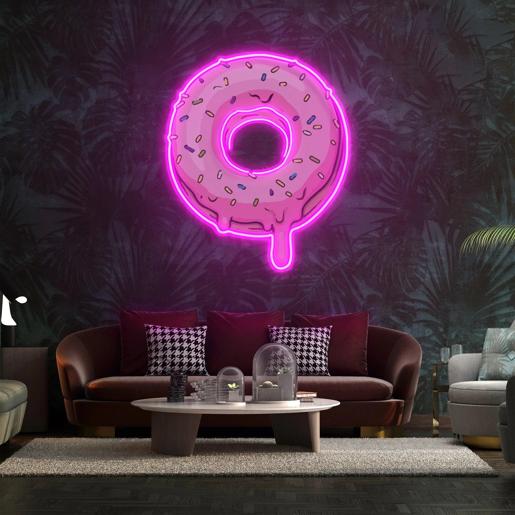 Donut-LED-Neon-Acryl-Kunstwerk – Süße Leuchtkraft für Ihre Wände