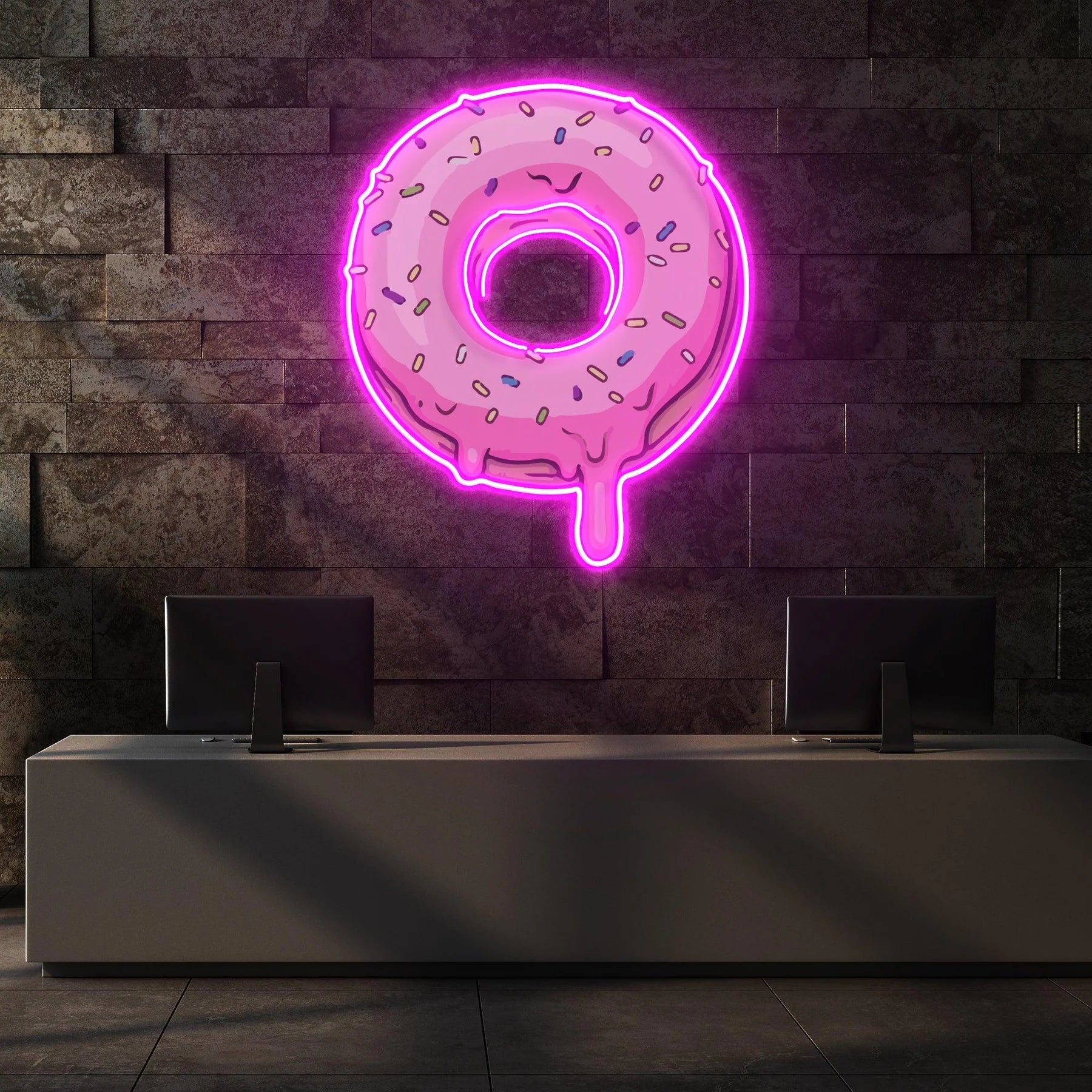 Donut-LED-Neon-Acryl-Kunstwerk – Süße Leuchtkraft für Ihre Wände