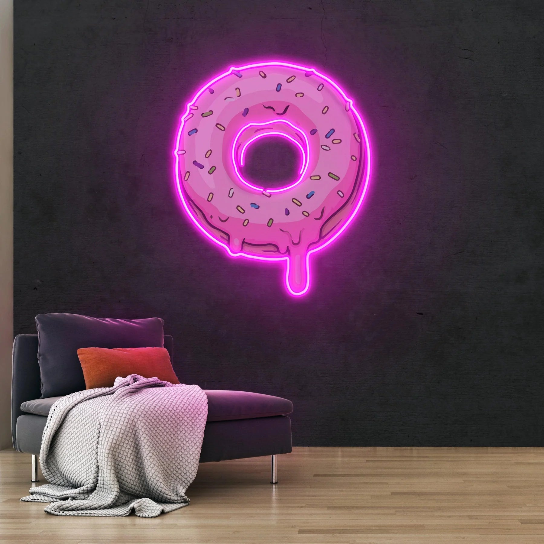 Donut-LED-Neon-Acryl-Kunstwerk – Süße Leuchtkraft für Ihre Wände