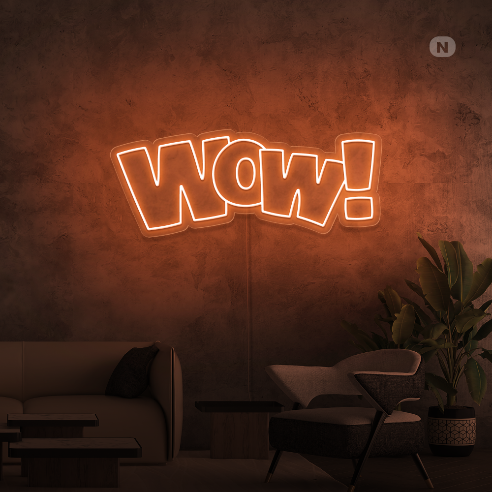Neon Schild Wow!