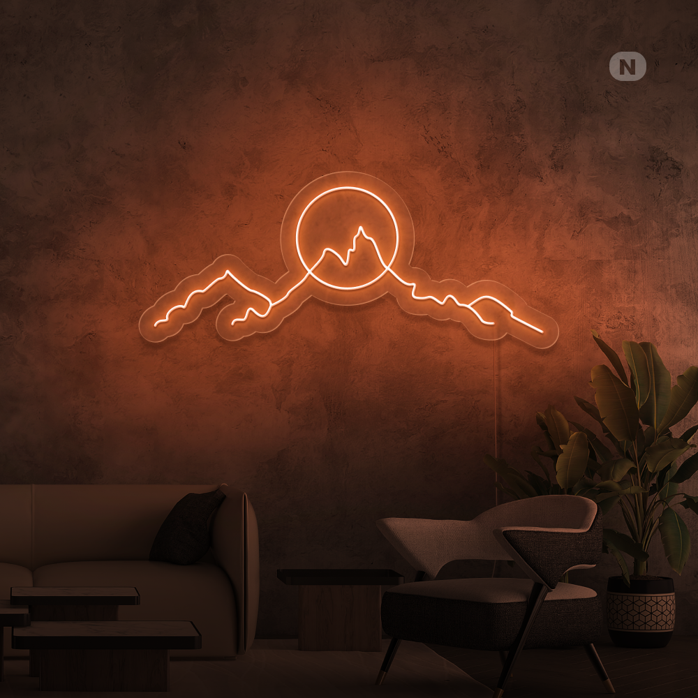 Neon Schild Bergen