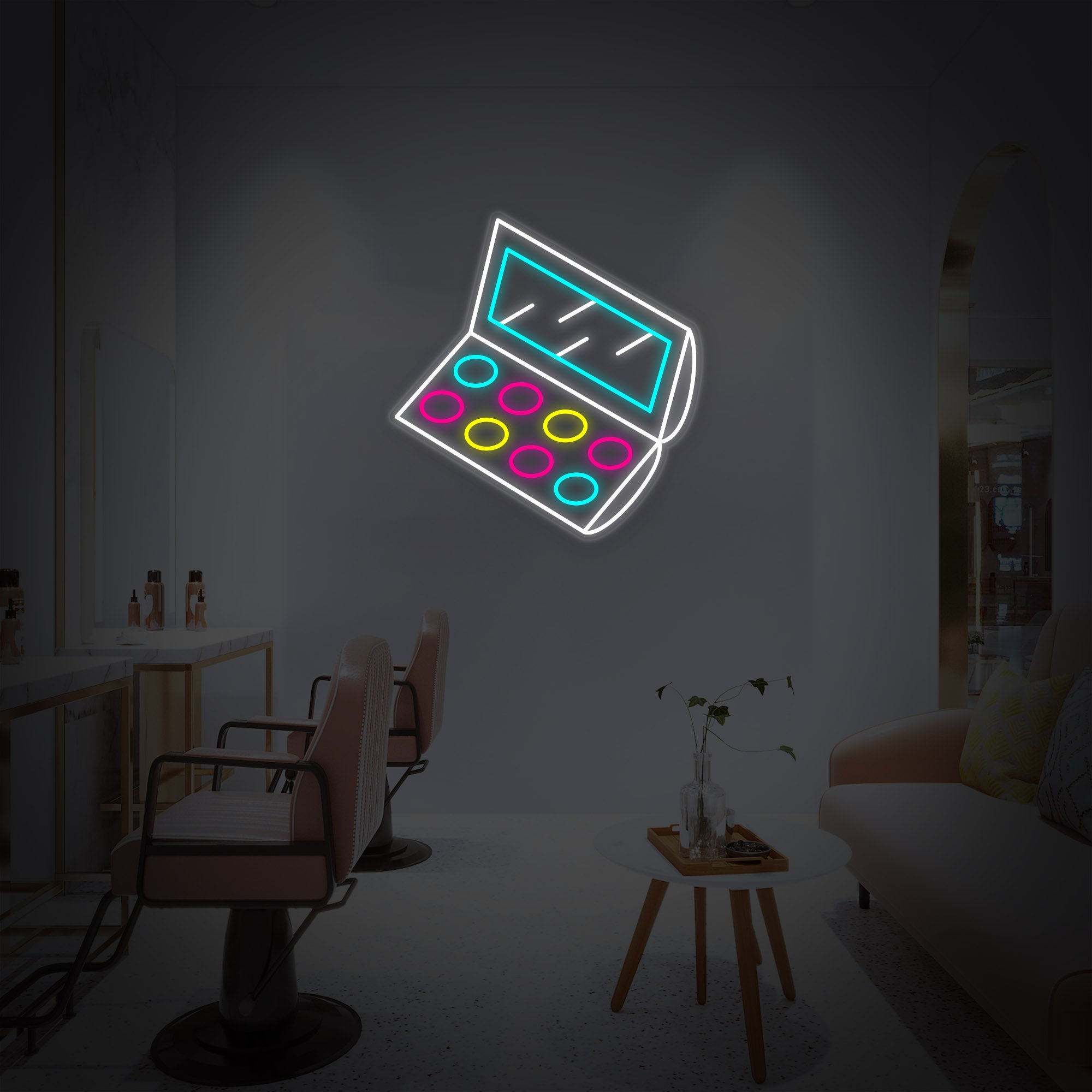 "Lidschatten Palette" Neonschrift