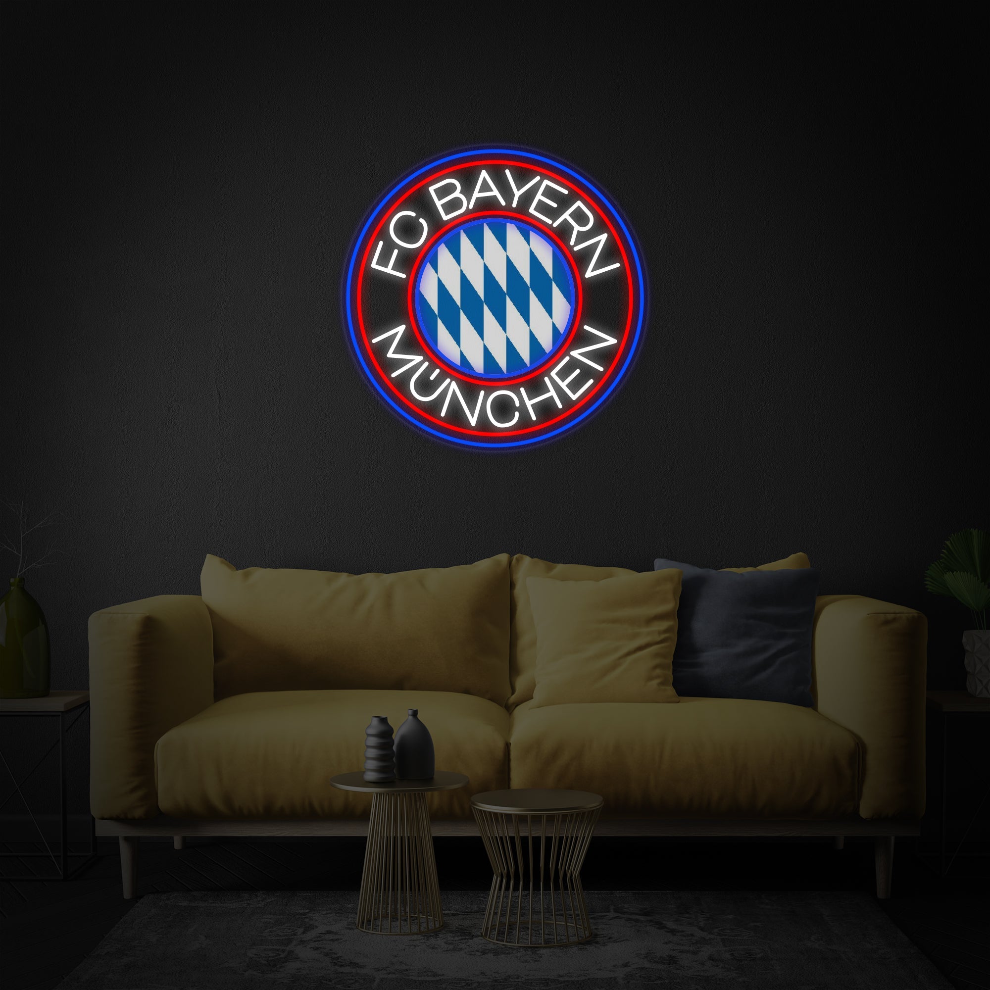 "FCBM Fußball" Neonschrift
