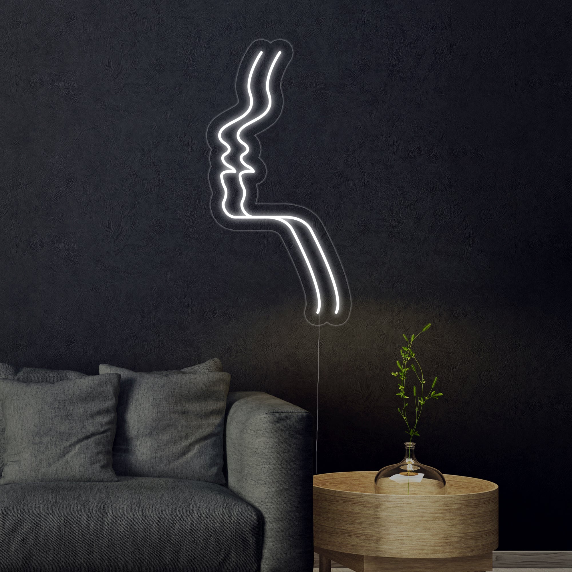 "Abstraktes Gesicht" Neonschrift