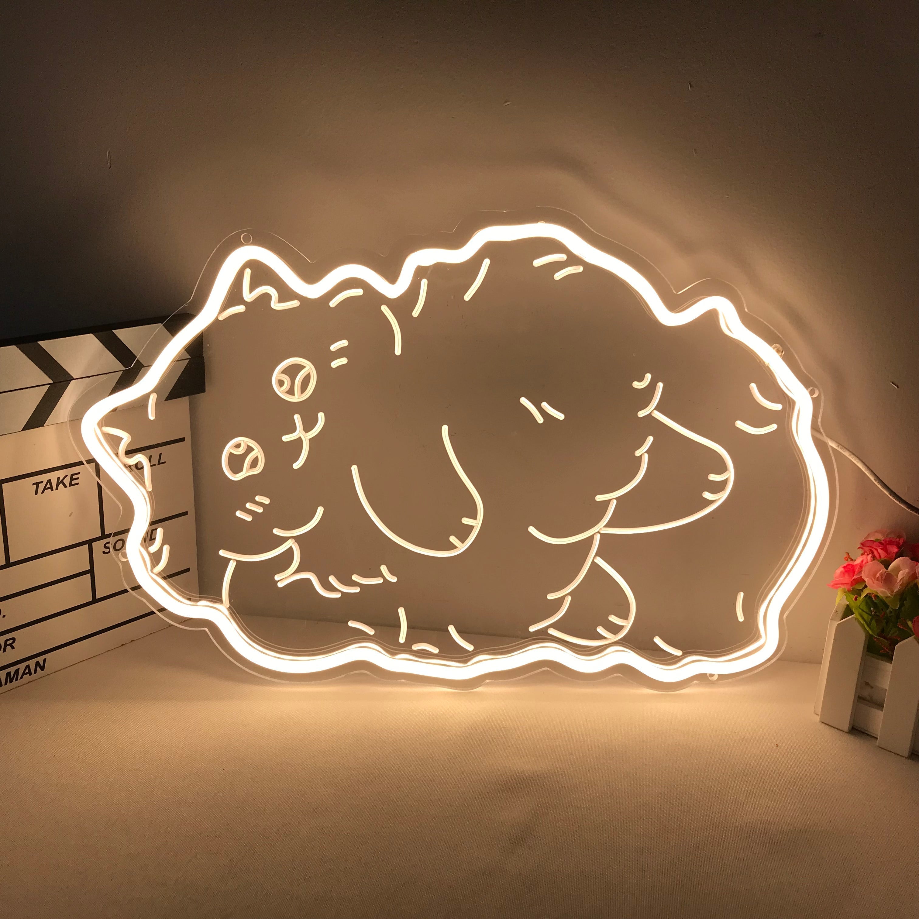 "Dicker Kater, Cartoon" Mini Neonschrift
