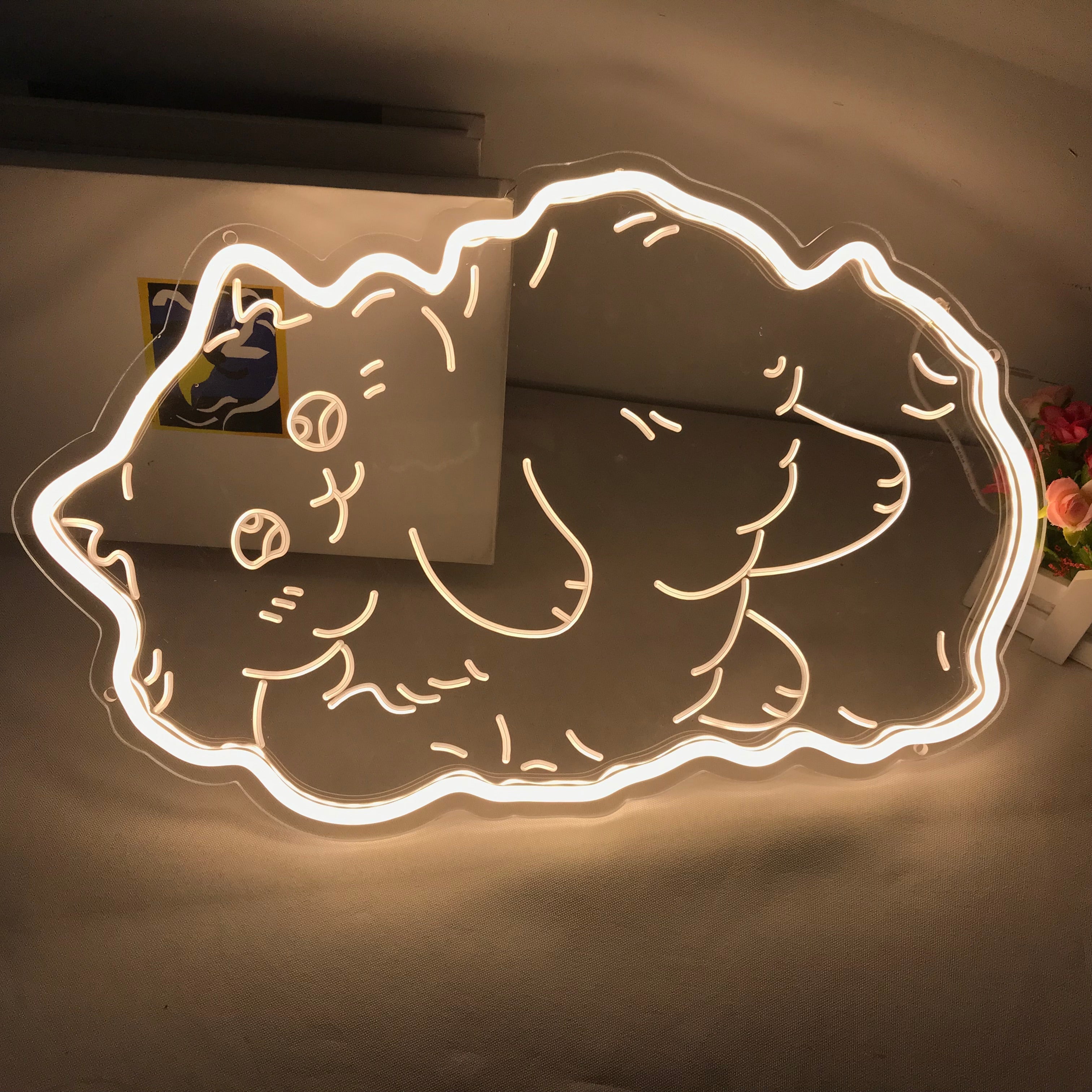 "Dicker Kater, Cartoon" Mini Neonschrift