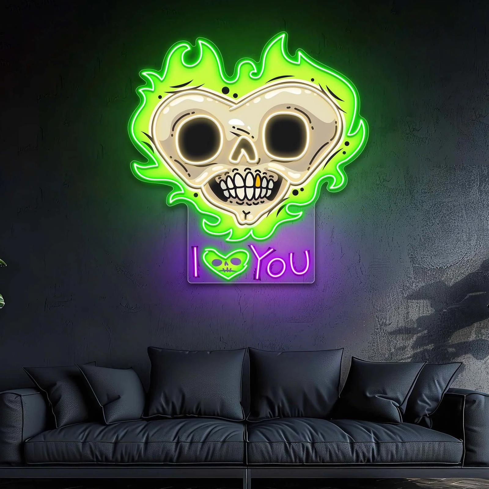 Feuer der Begierde, Schatten des Todes – Das ultimative Neonschild-Kunstwerk zum Valentinstag