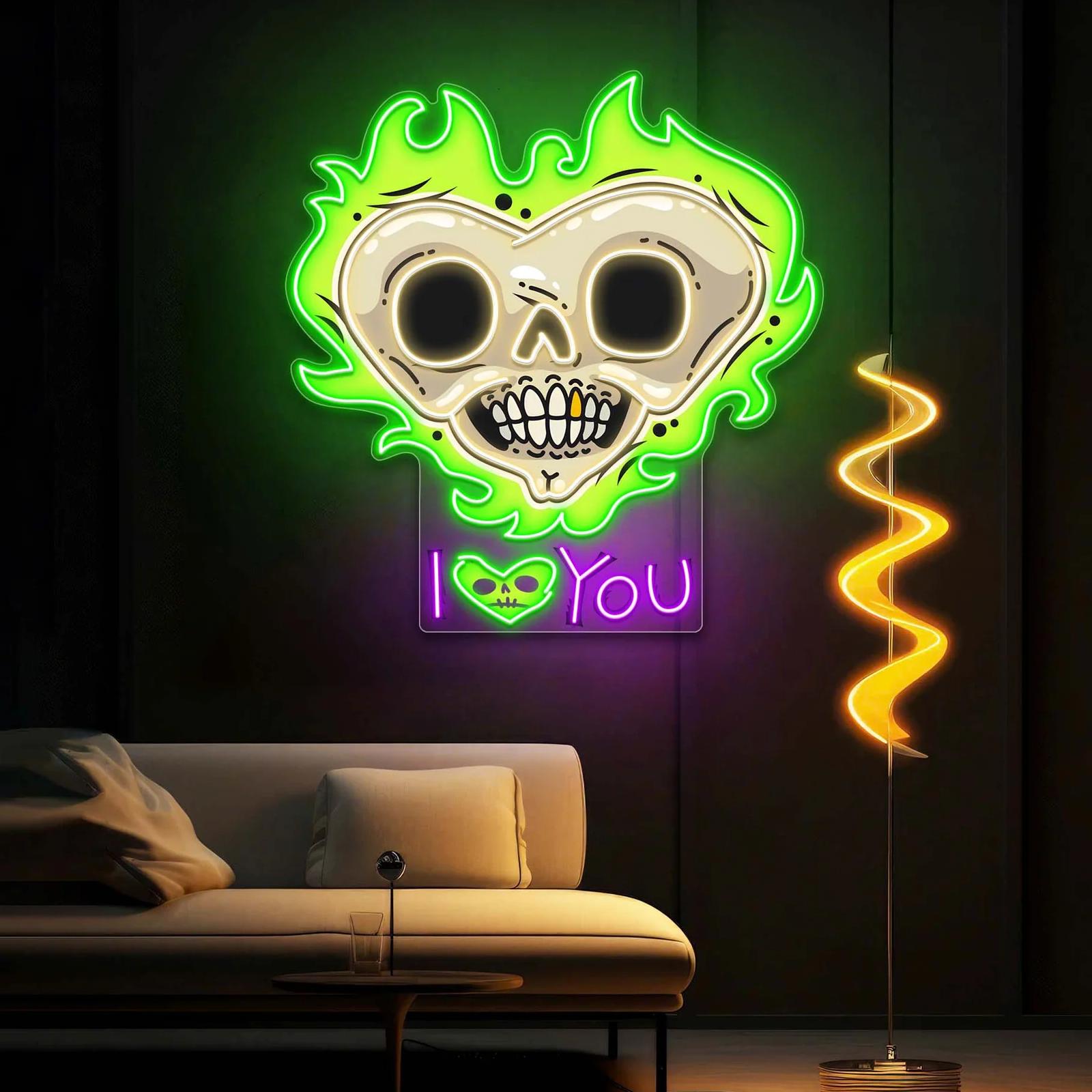 Feuer der Begierde, Schatten des Todes – Das ultimative Neonschild-Kunstwerk zum Valentinstag