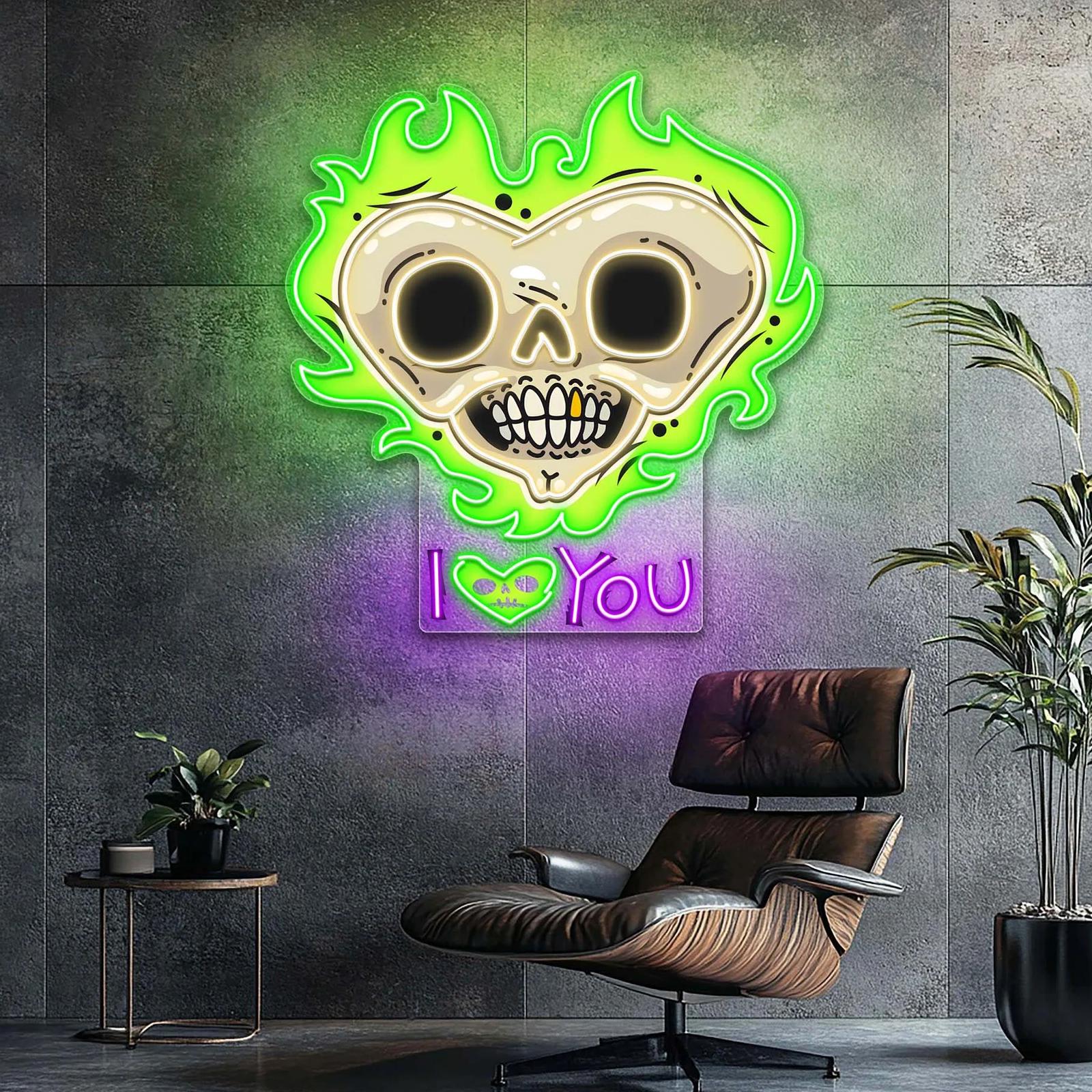 Feuer der Begierde, Schatten des Todes – Das ultimative Neonschild-Kunstwerk zum Valentinstag