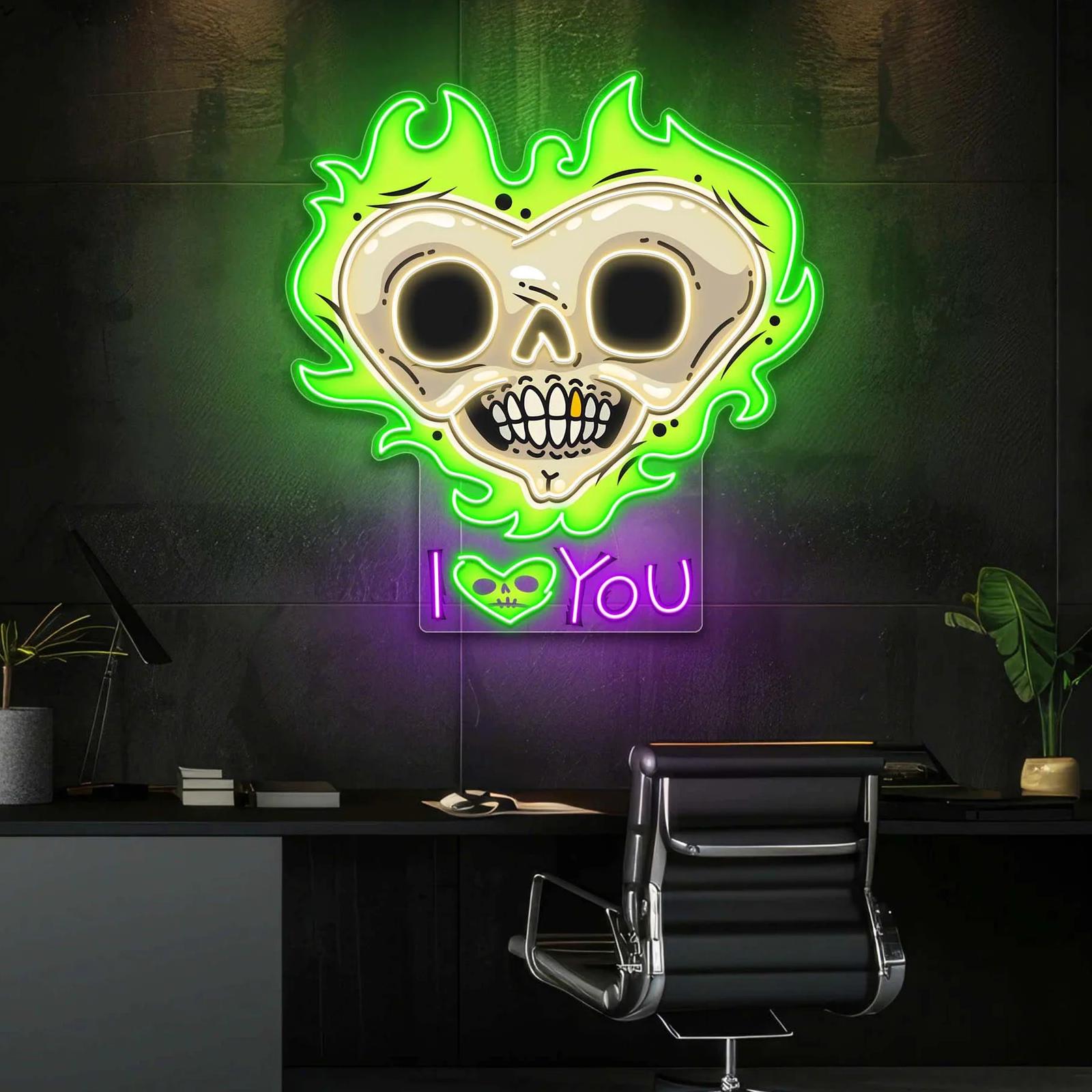Feuer der Begierde, Schatten des Todes – Das ultimative Neonschild-Kunstwerk zum Valentinstag