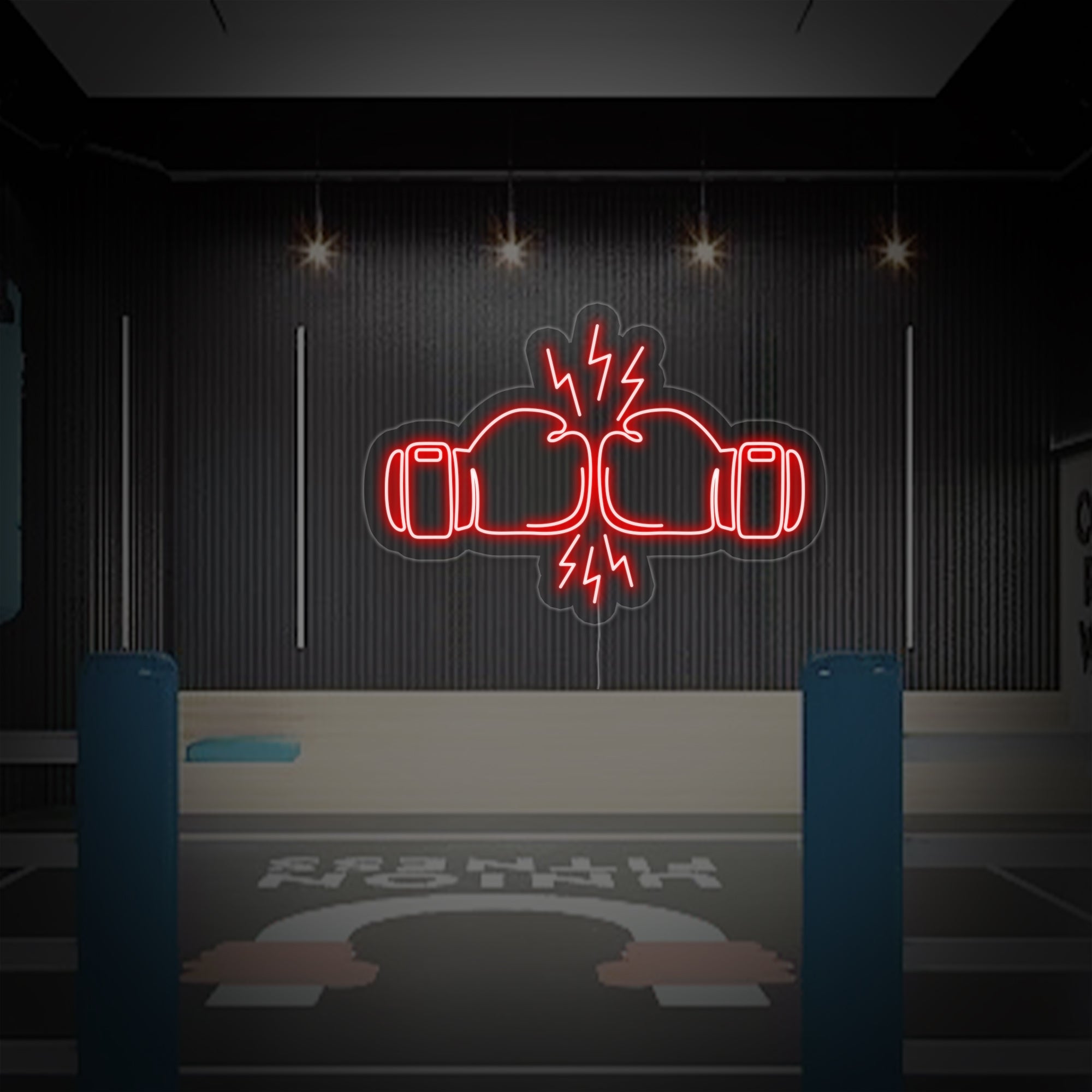 "Kampf Boxen" Neonschrift