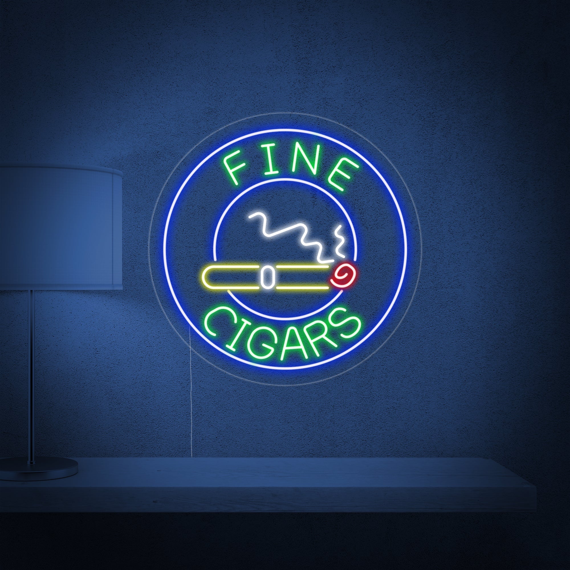 "Fine Cigars" Neonschrift