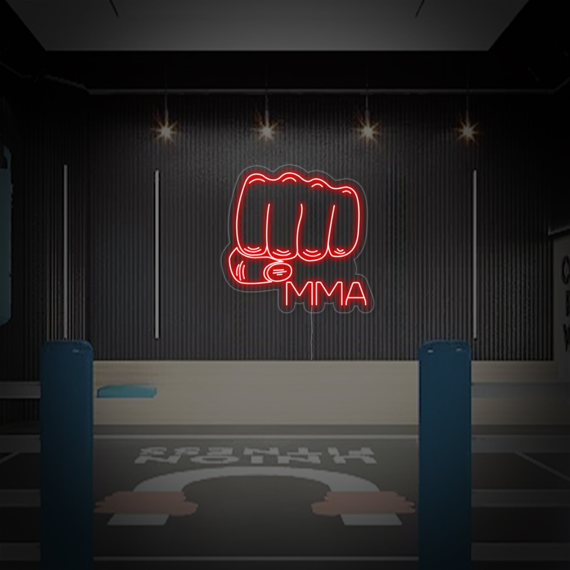 "Faust, MMA" Neonschrift