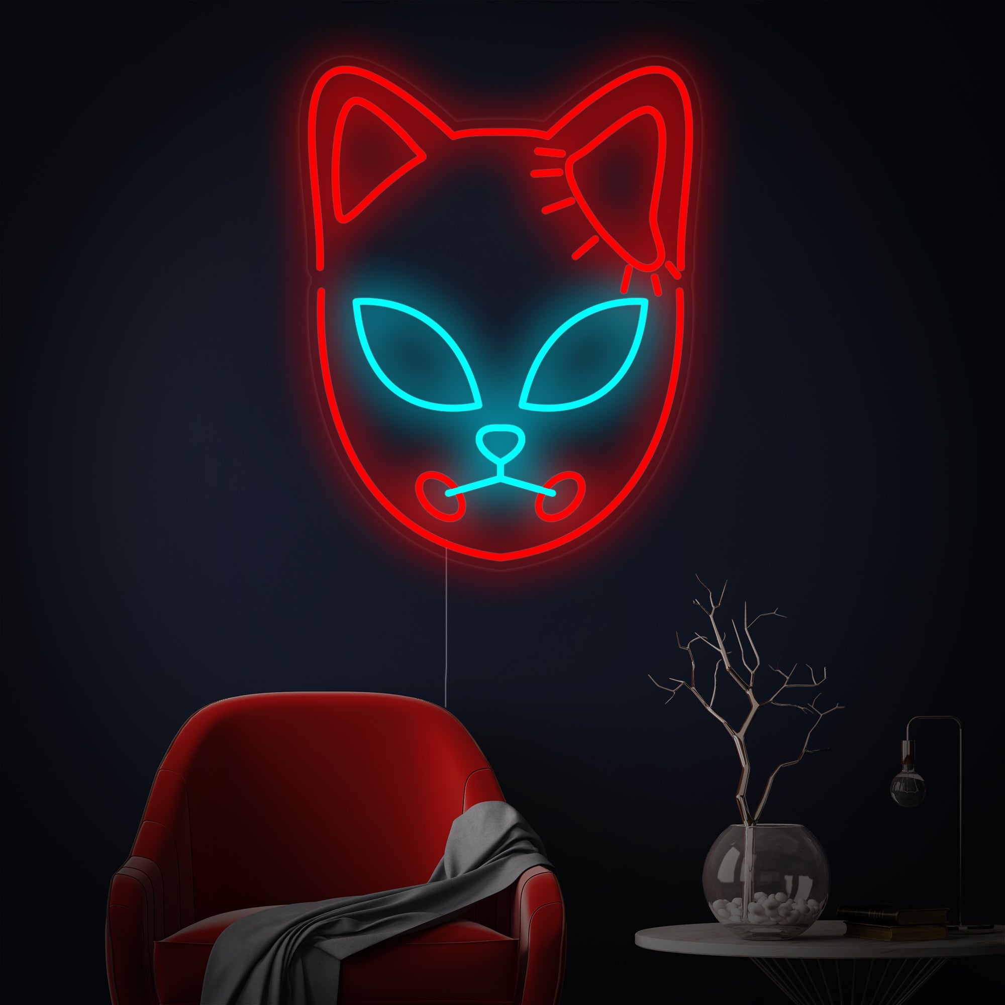 "Fuchsmaske, Manga-Anime" Neonschrift