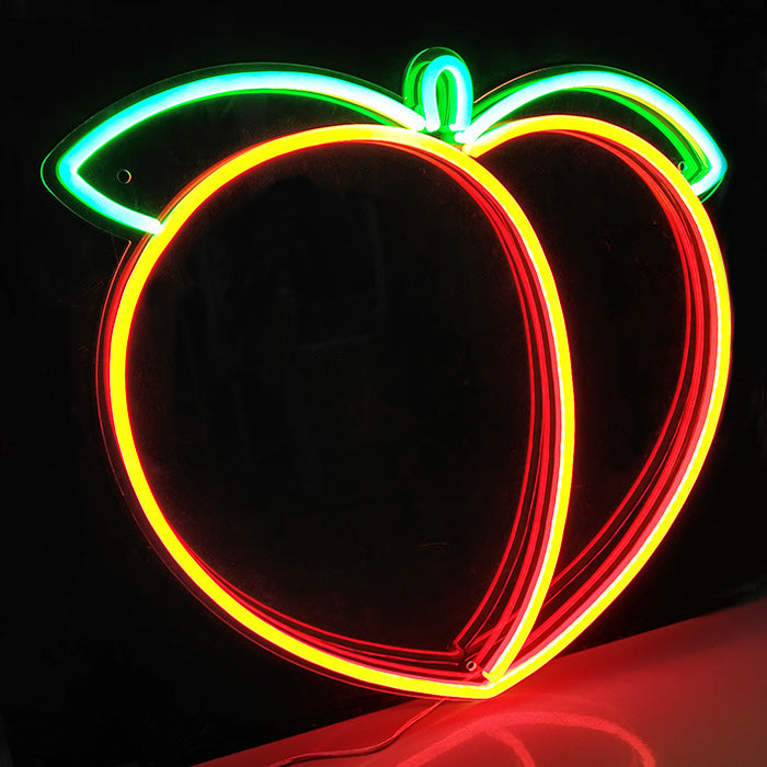 "Frucht Pfirsich" Neonschrift