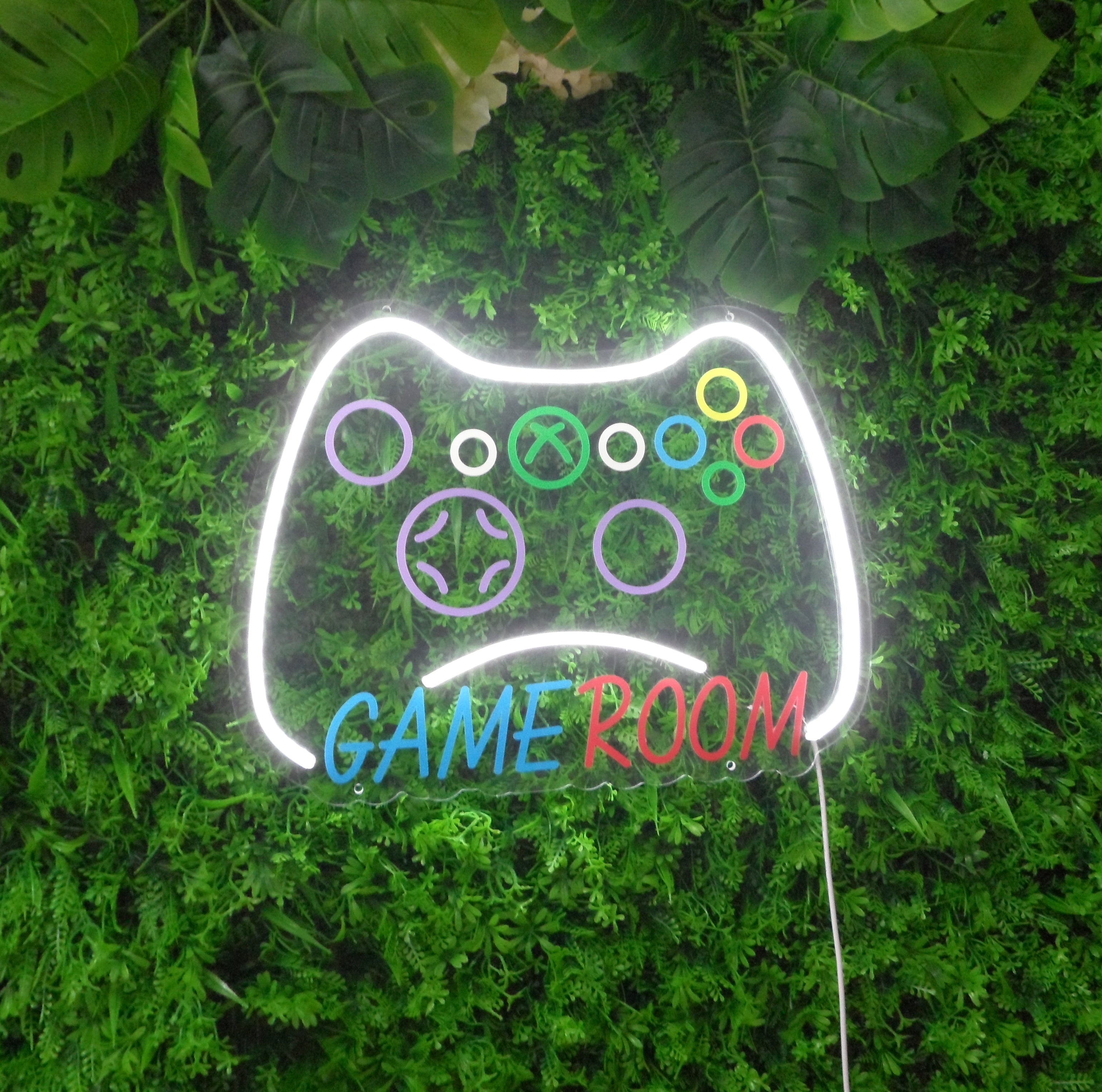 "Bunter Spielcontroller, Spielzimmer" Mini Neonschrift