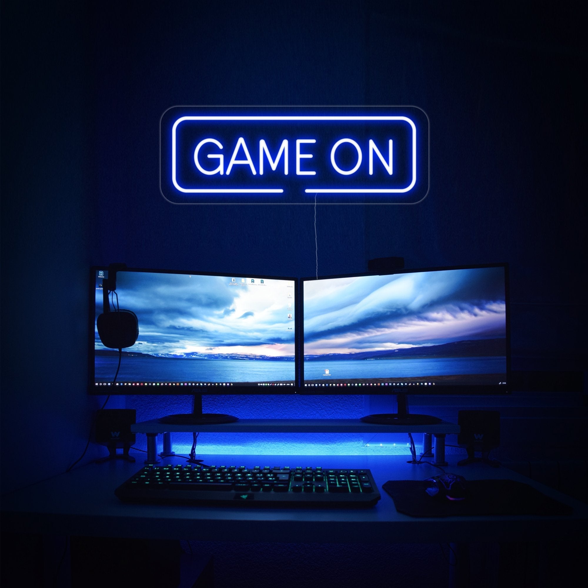 "Game On, Spiel Wandkunst" Neonschrift