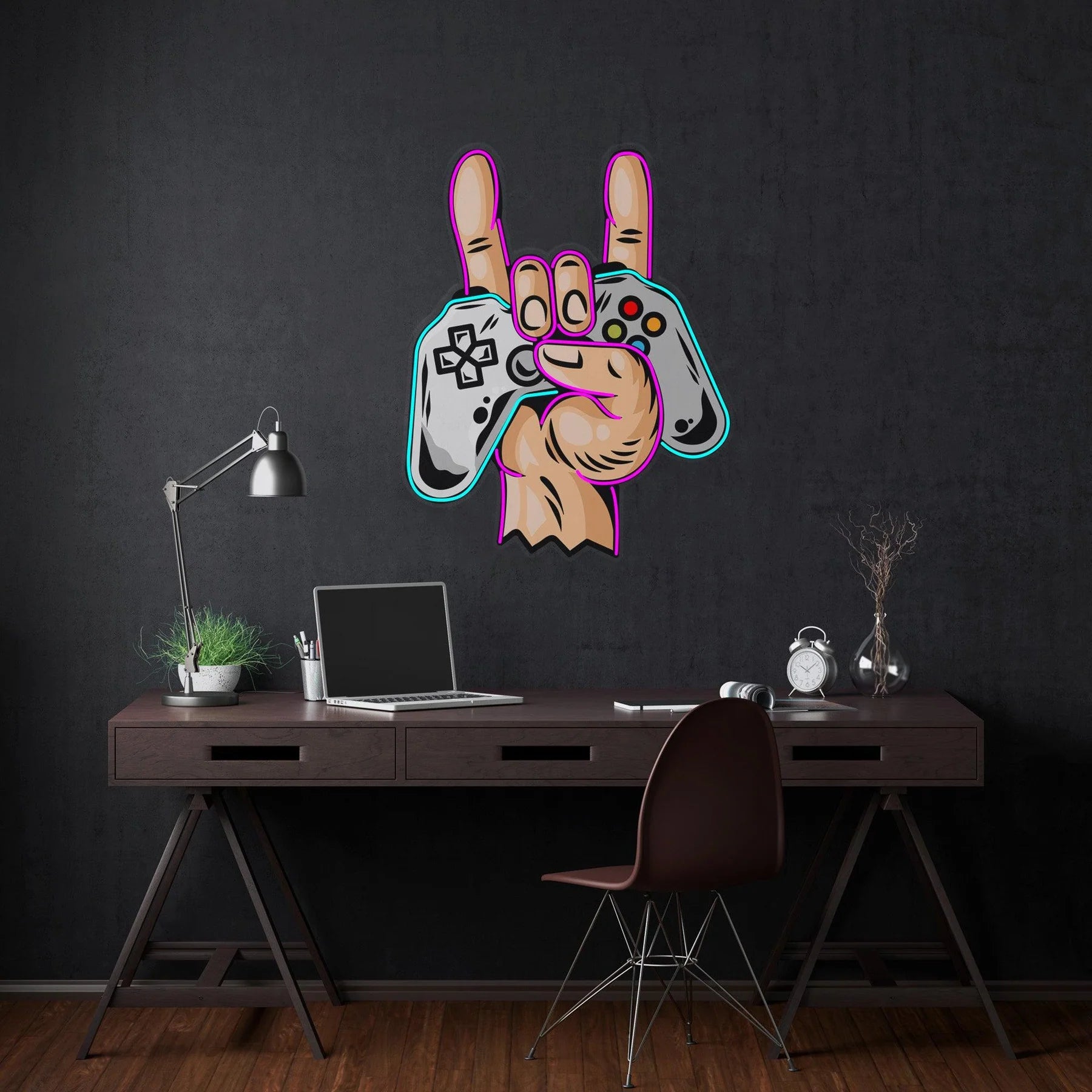 Game Hands LED Neon Acryl Kunstwerk