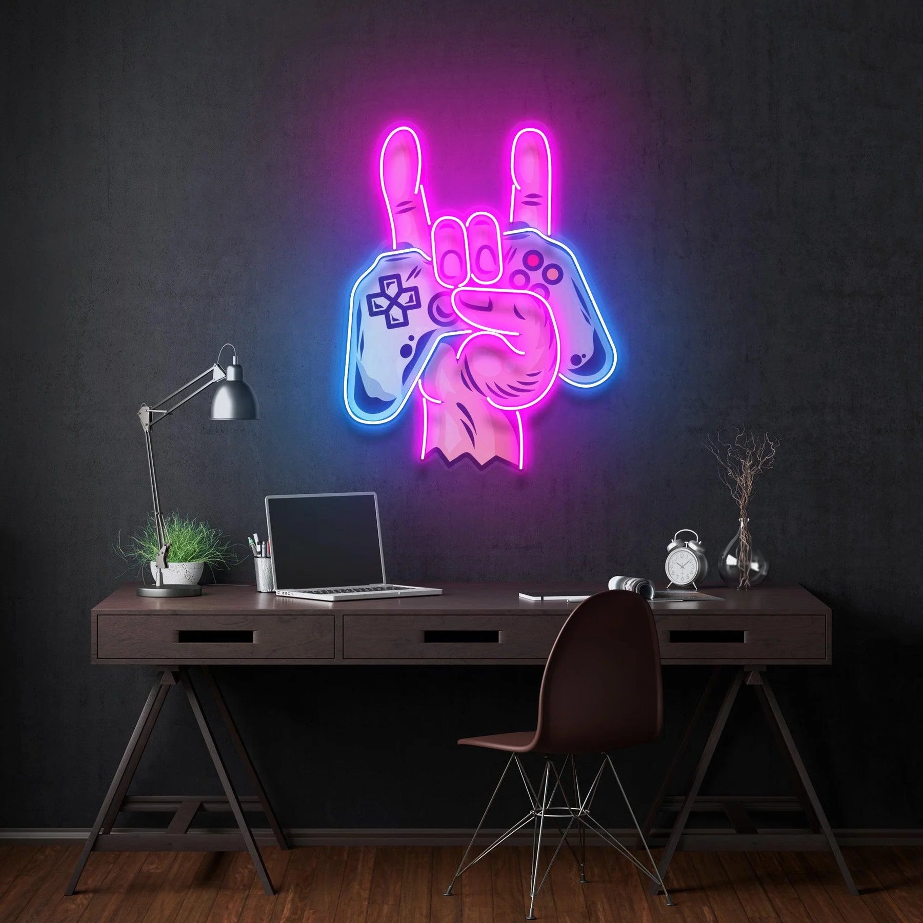 Game Hands LED Neon Acryl Kunstwerk
