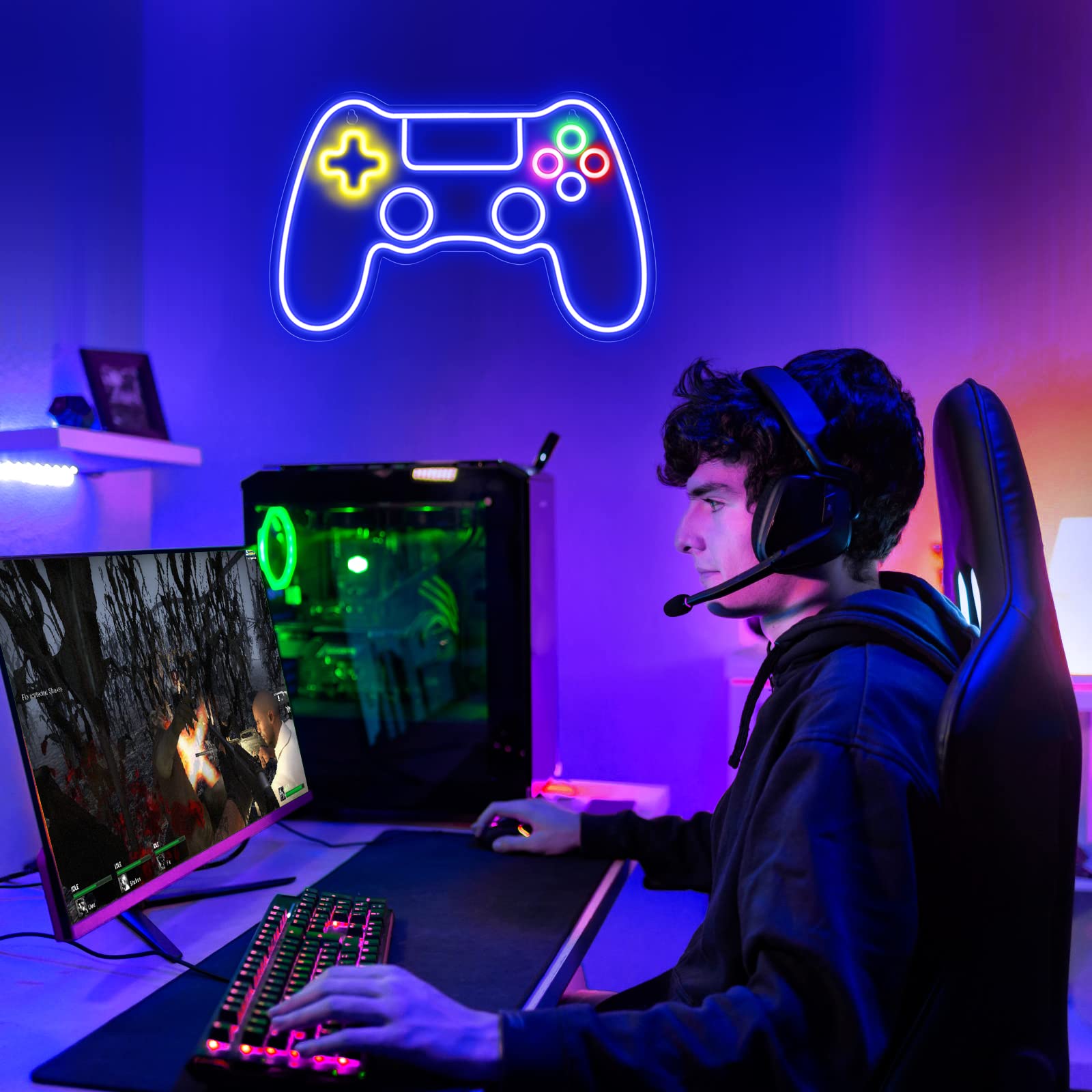 Gamecontroller - Leuchtreklame: Perfekte Dekoration für jeden Raum