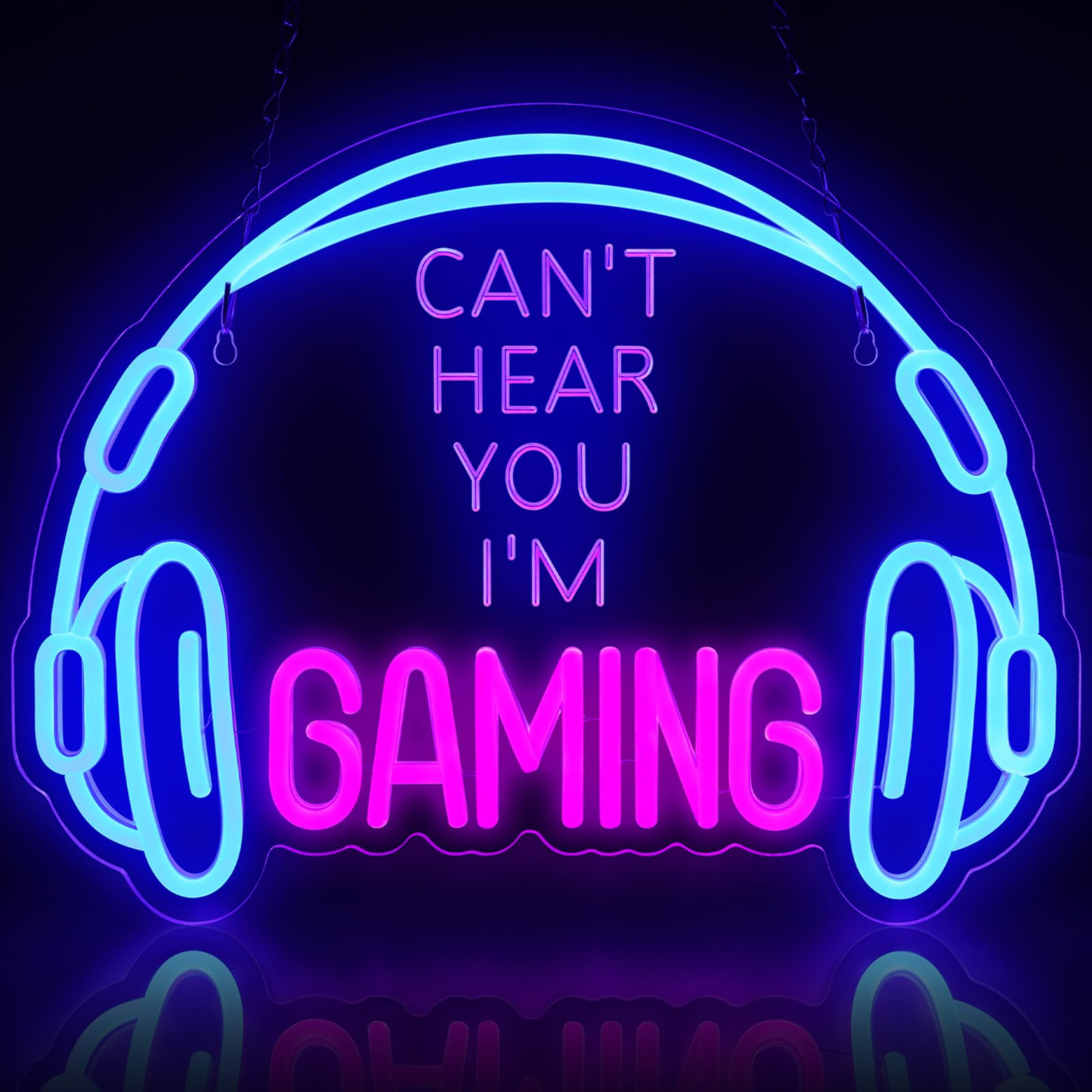 Gaming-Leuchtreklame „Can't Hear You I'm Gaming“