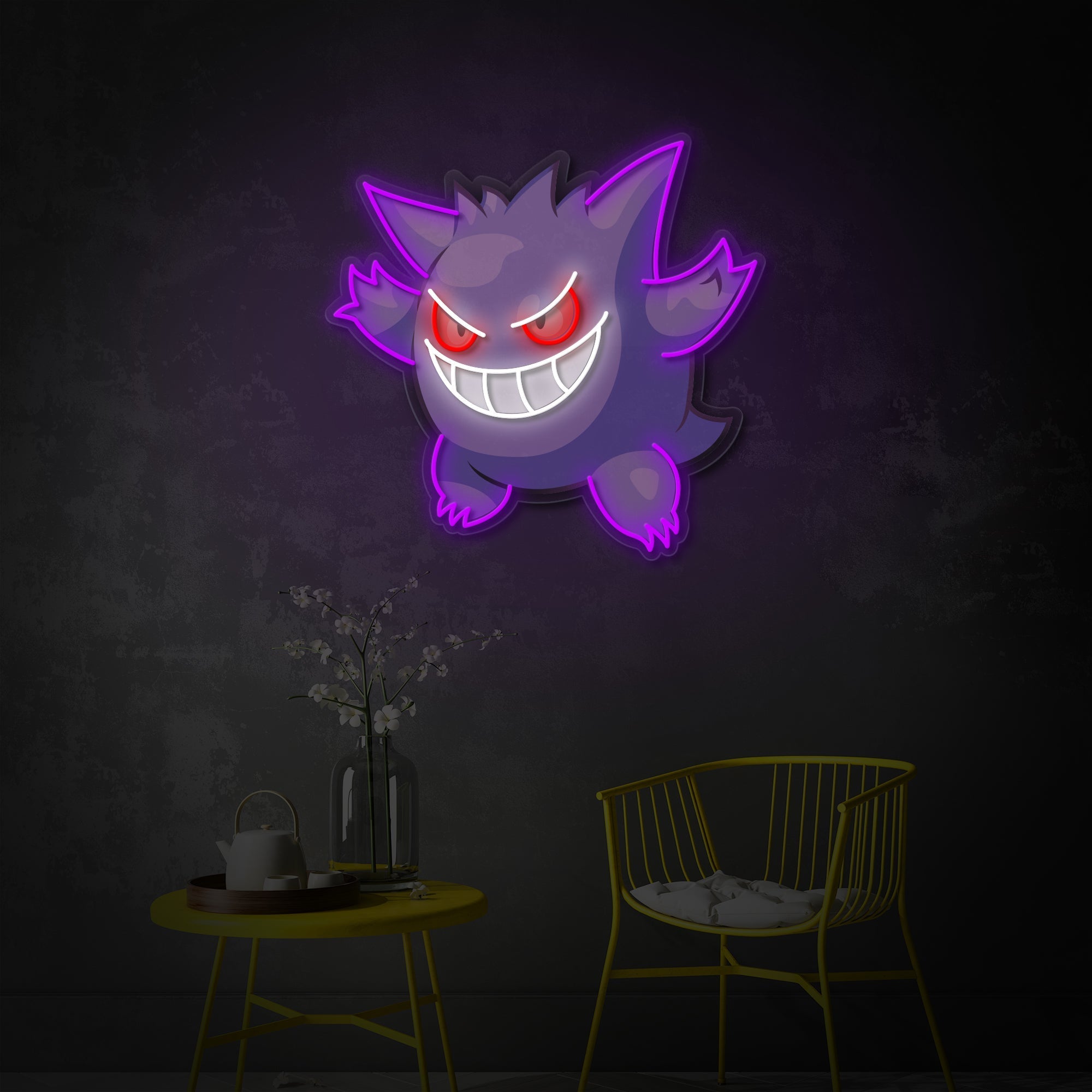 "Gengar, Spieldekoration" UV-bedruckt LED-Neonschild