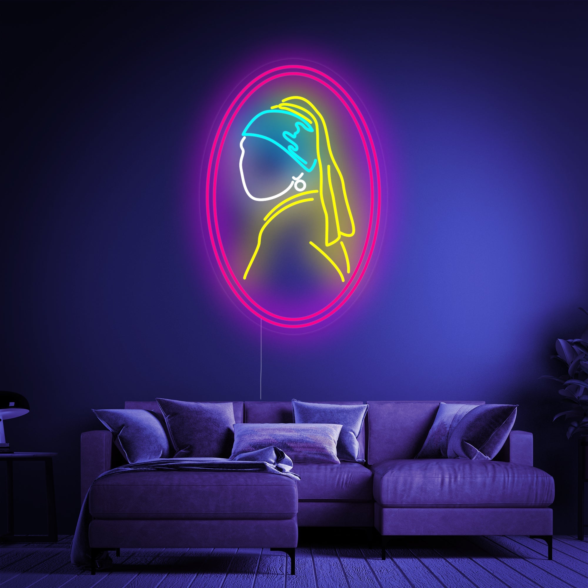 "Mädchen Mit Perle Vermeer" Neonschrift