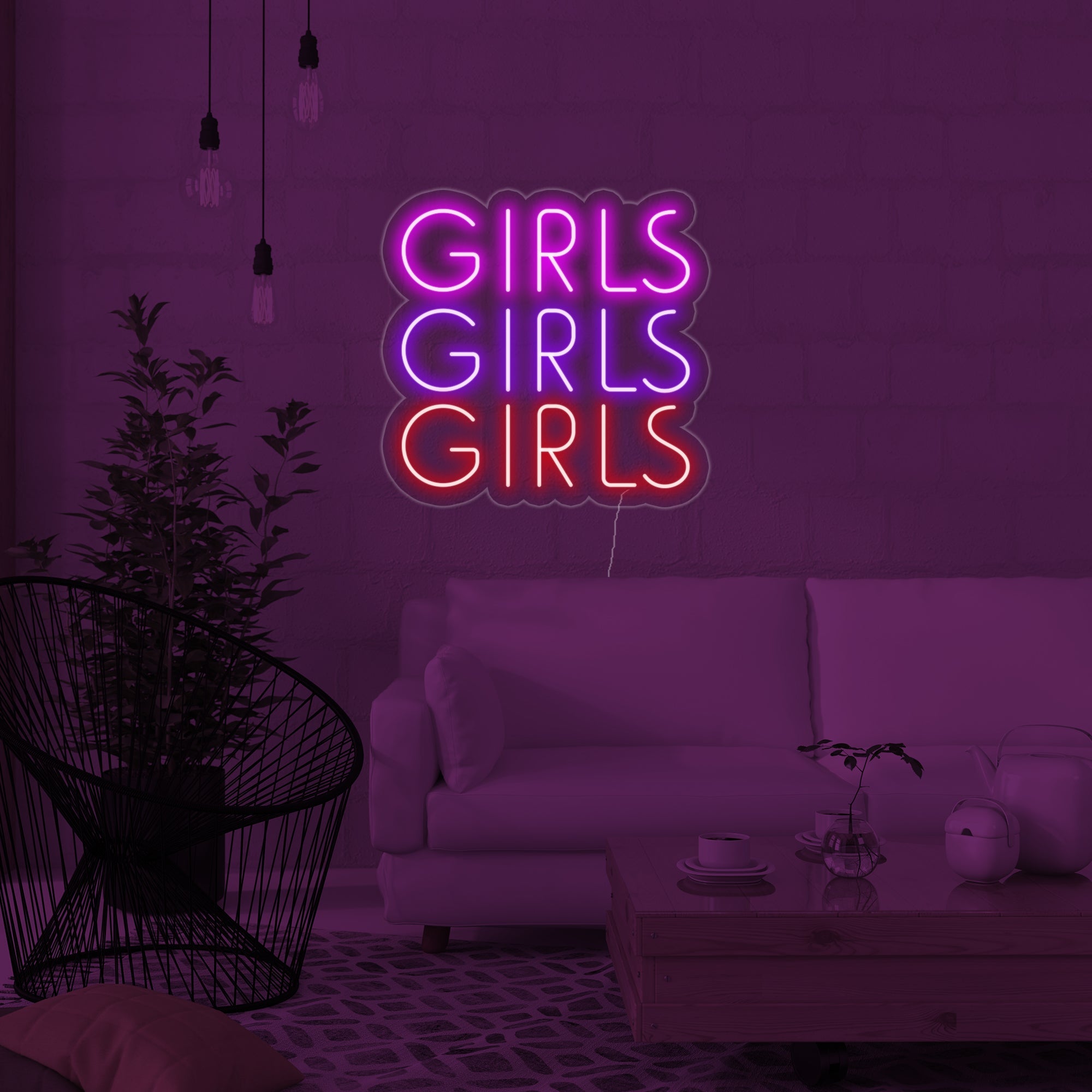 "Girls Girls Girls" Neonschrift