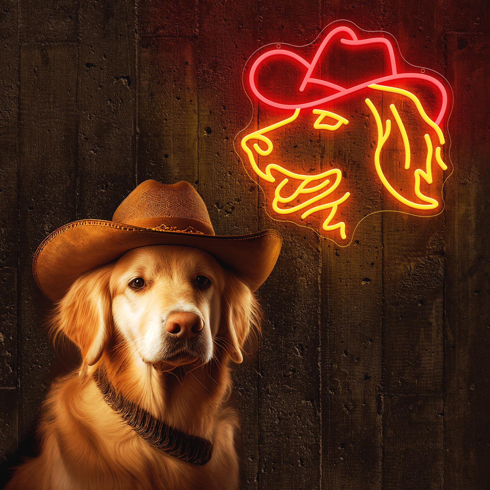 Golden Retriever Neonlampe – Lustige LED-Deko für Zuhause & Geschenkideen