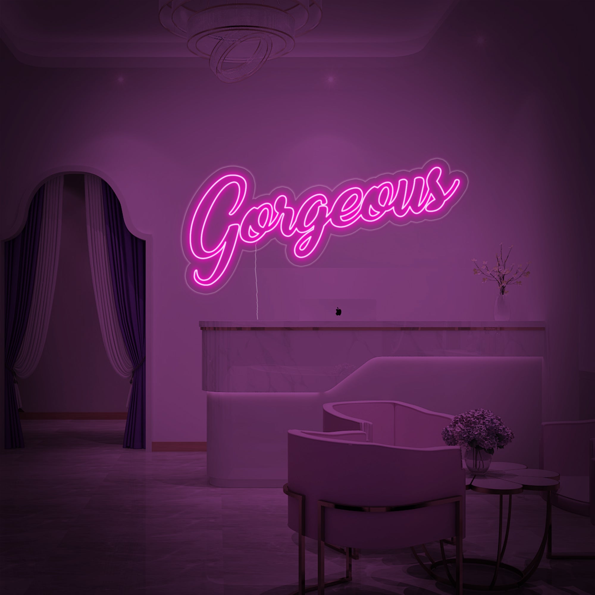 "Gorgeous" Neonschrift