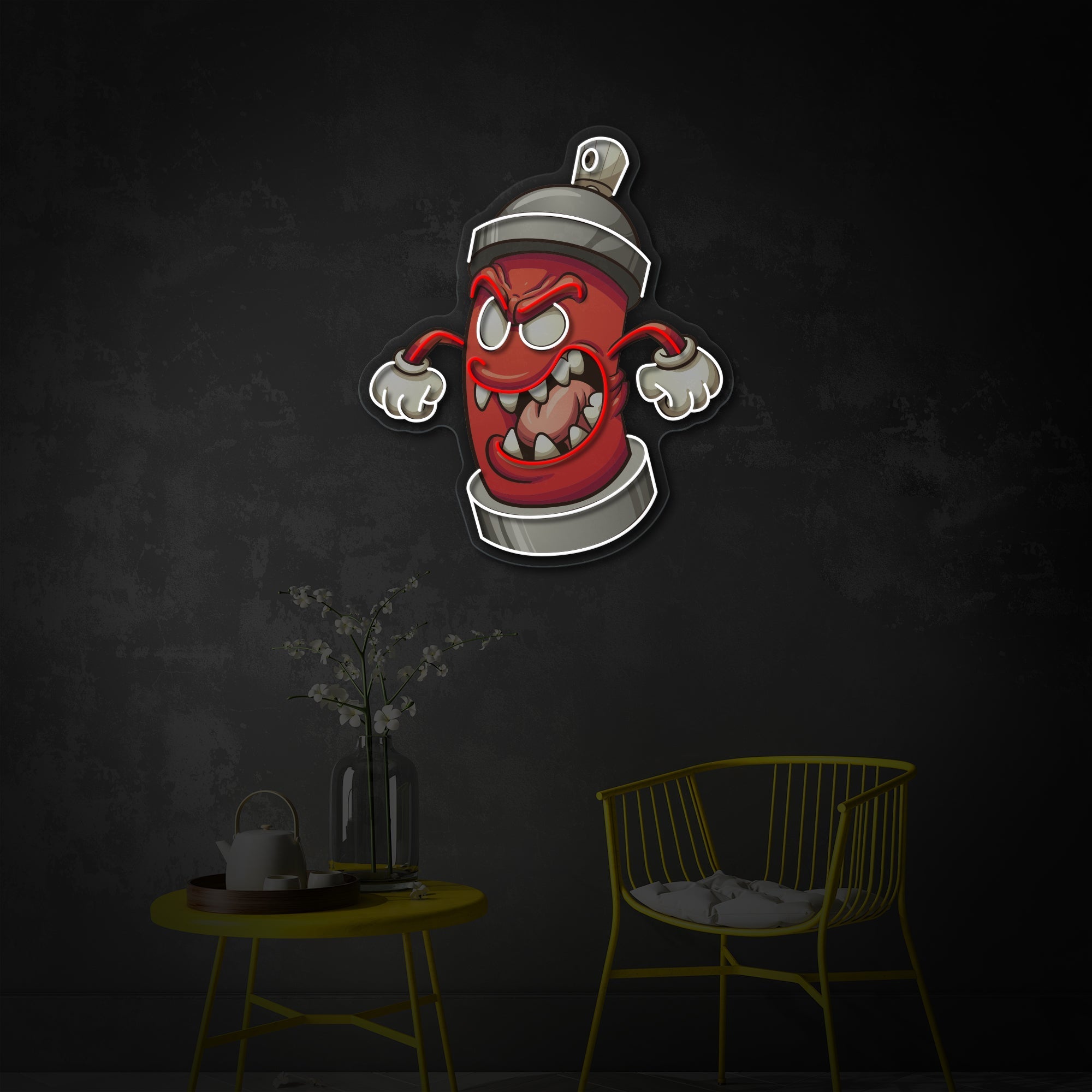 "Graffiti -Spray Can Monster" UV-bedruckt LED-Neonschild