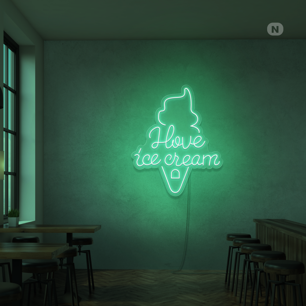Neon Schild I love ice cream
