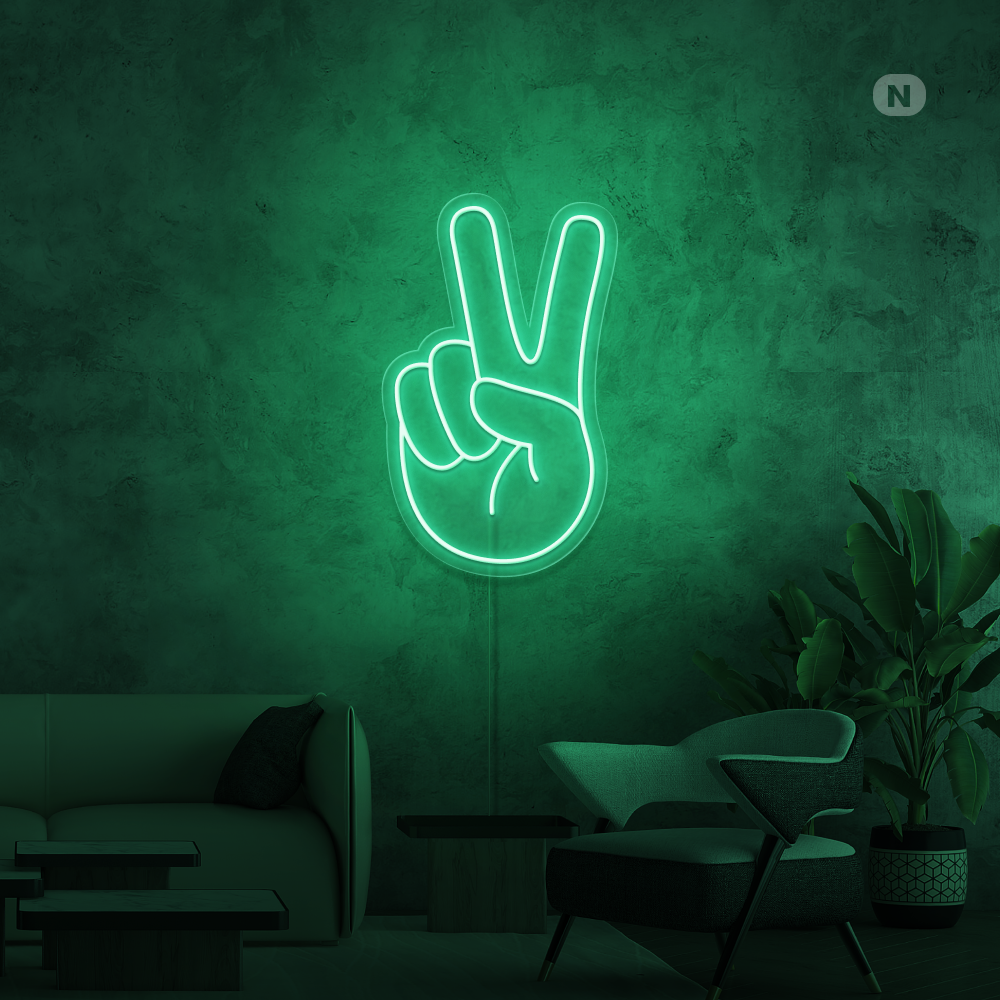 Neon Schild Frieden