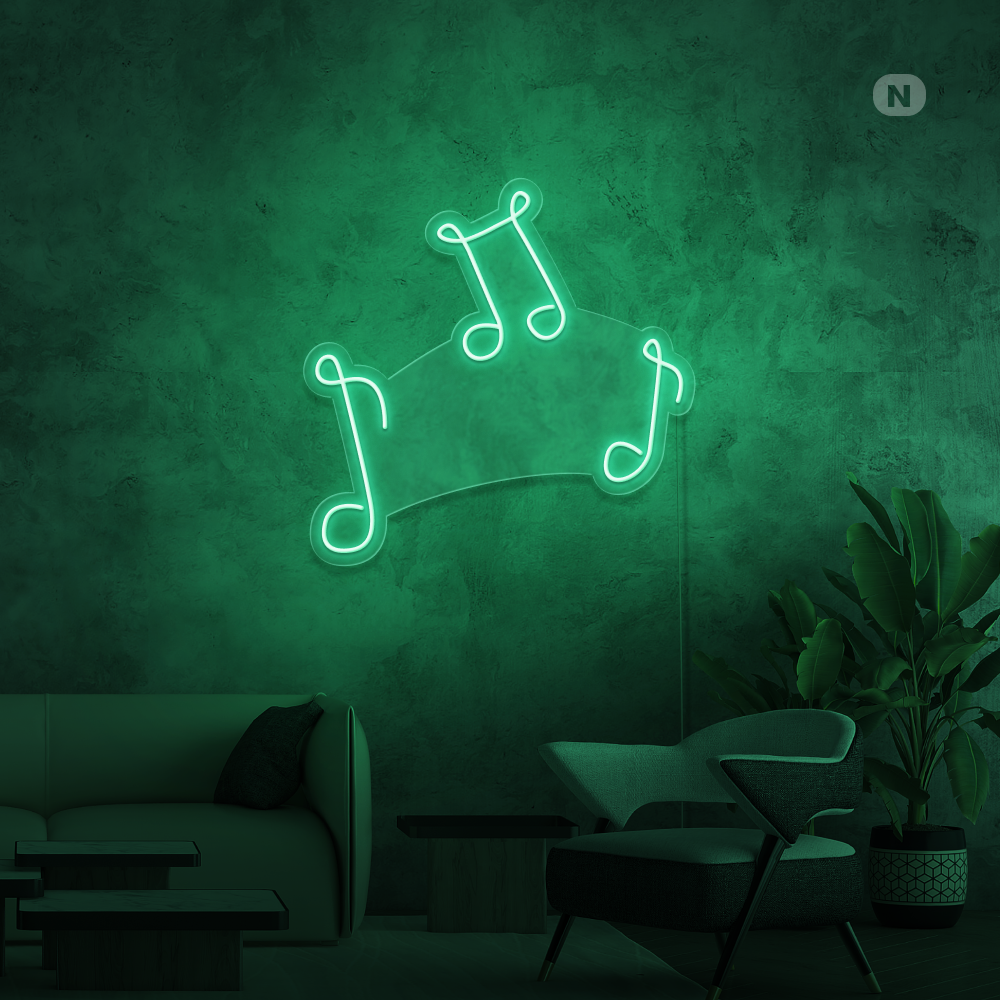 Neon Schild Musikalische Noten