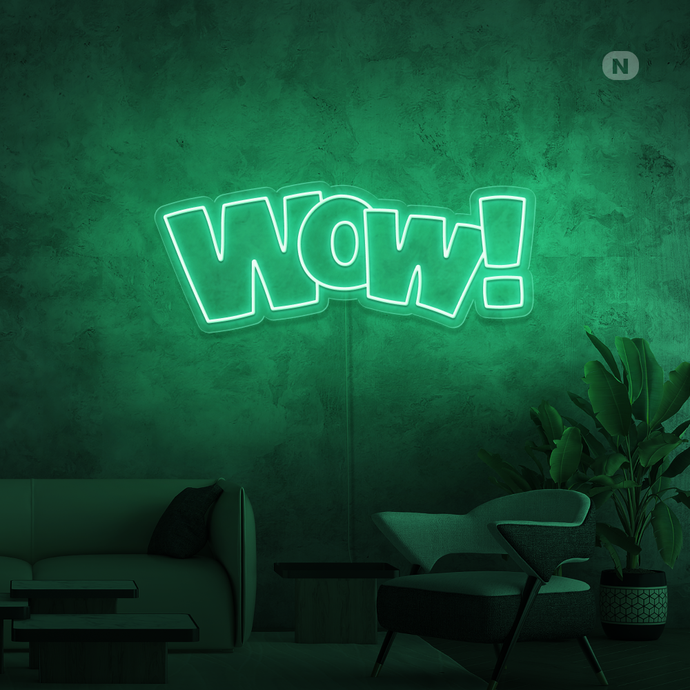 Neon Schild Wow!
