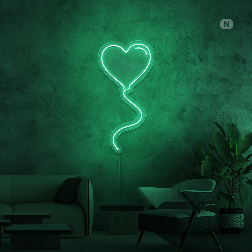 Neon Schild Liebesballon