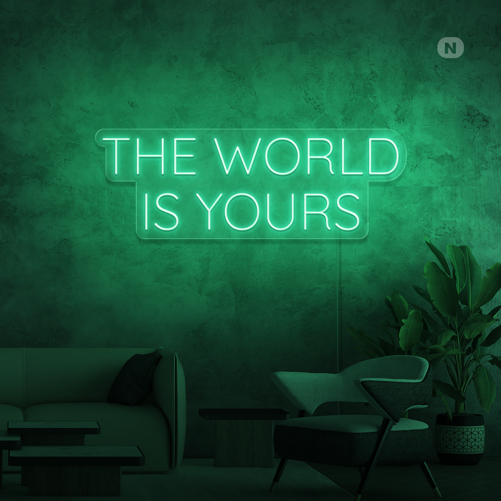 Neon Schild The World Is Yours