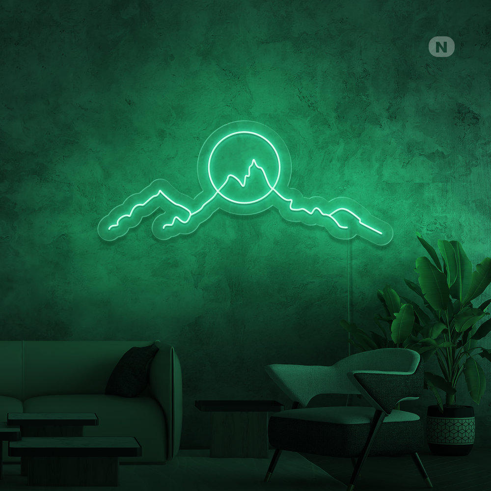 Neon Schild Bergen