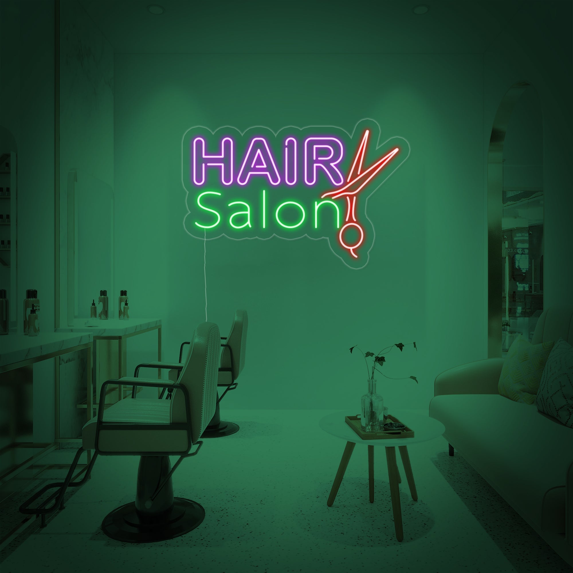 "Hair Salon" Neonschrift