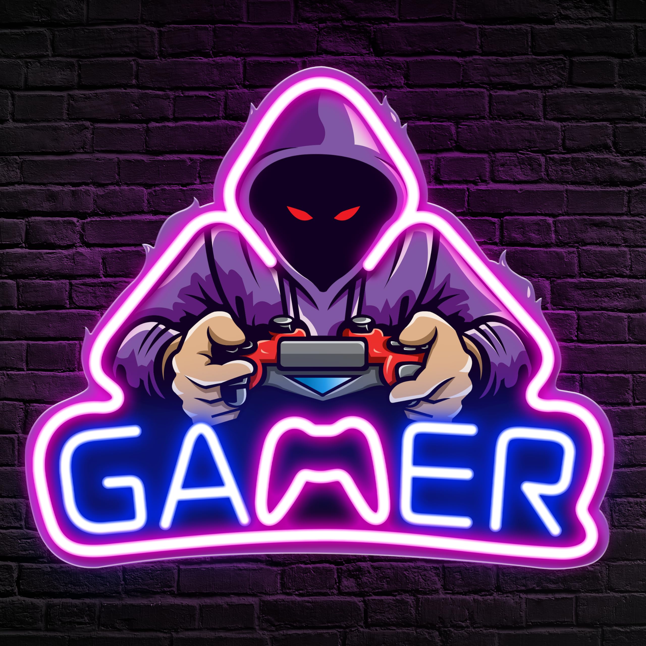 Hacker Gamer Leuchtreklame