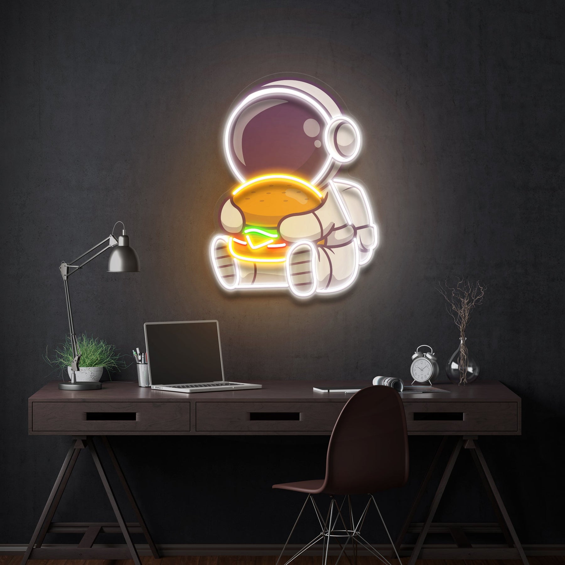 Hamburger Astronaut – LED Neon Kunstwerk