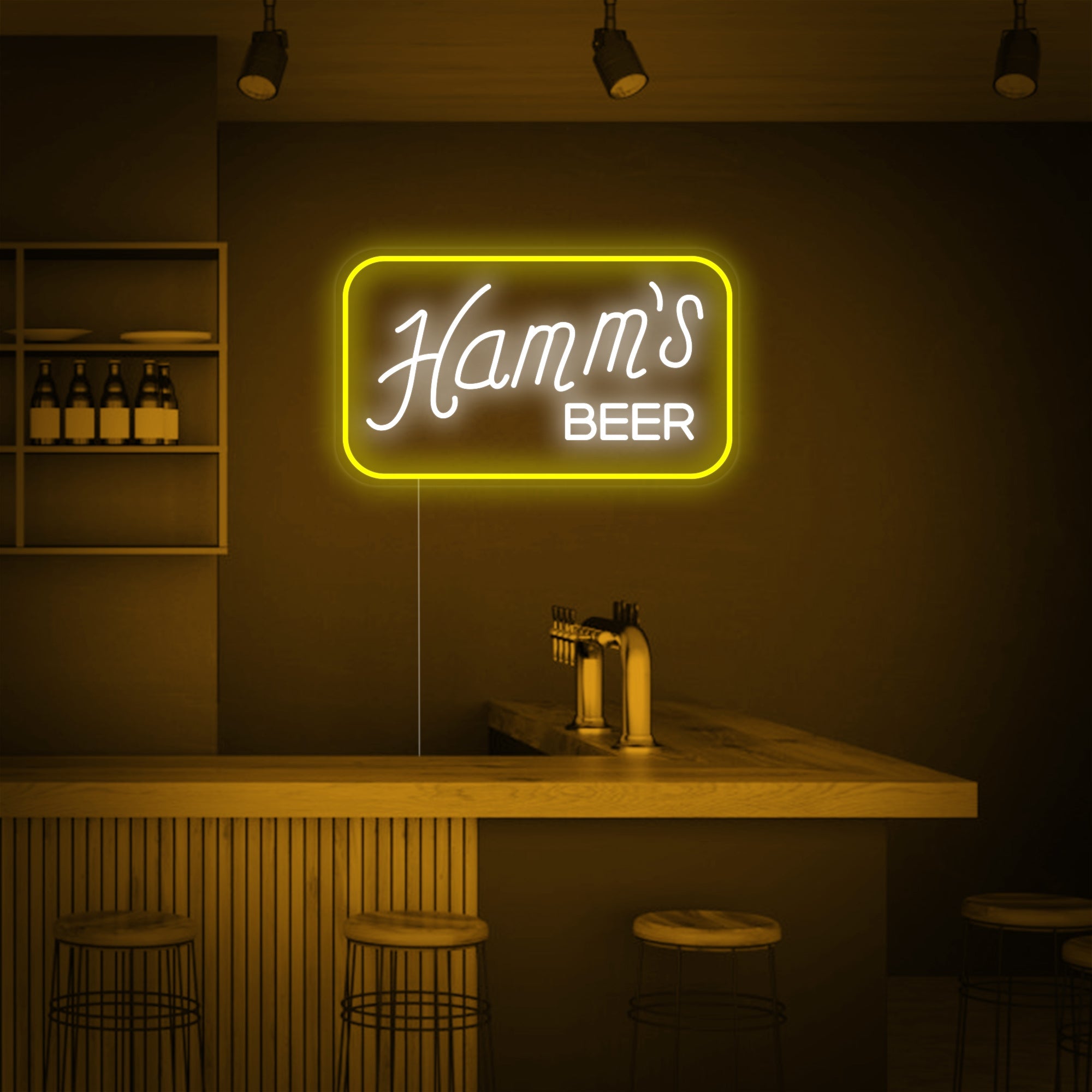 "Hamms Bierbar" Neonschrift